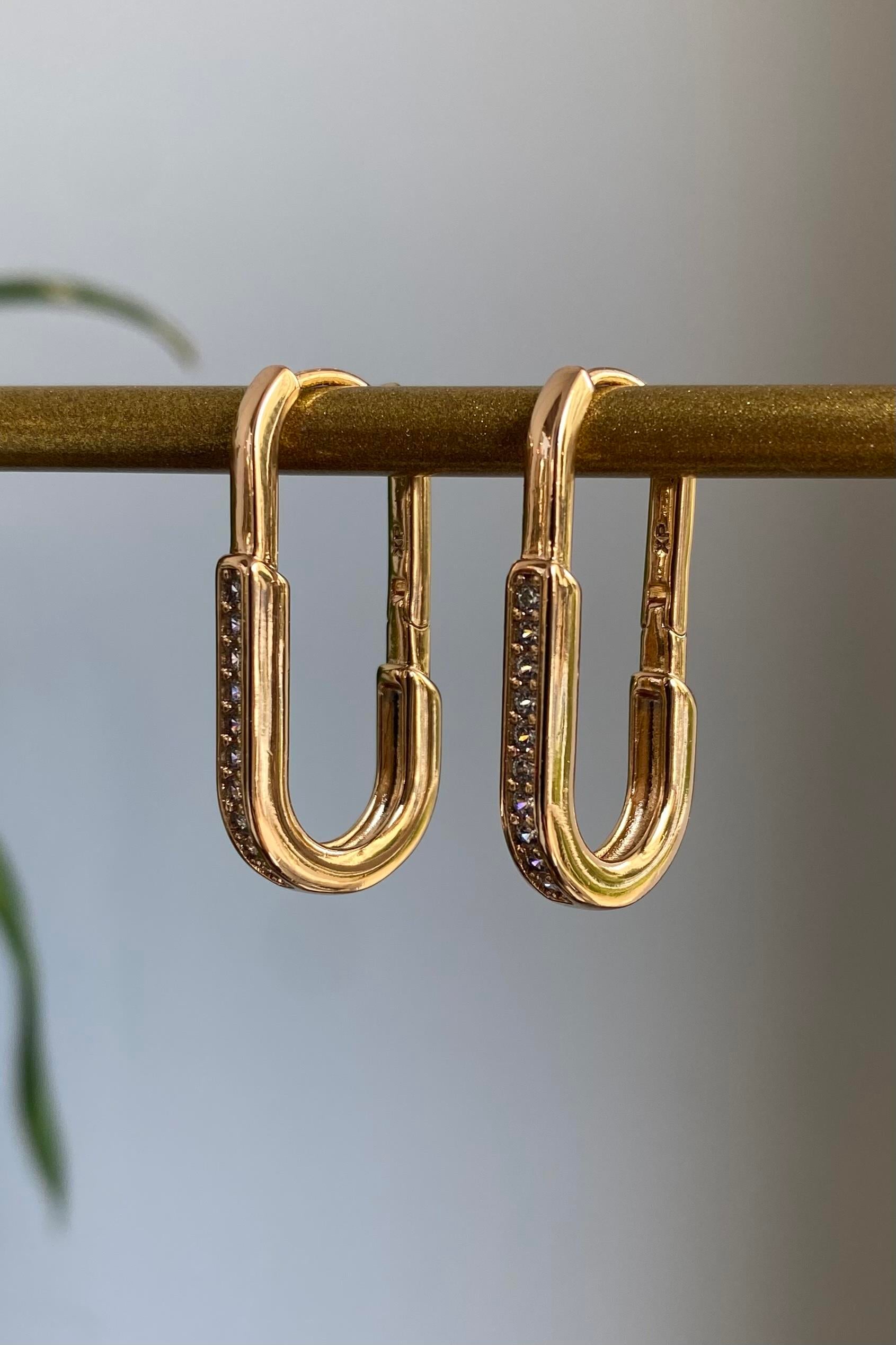 GÖMME TAŞLI OVAL HALKA KÜPE 3cm