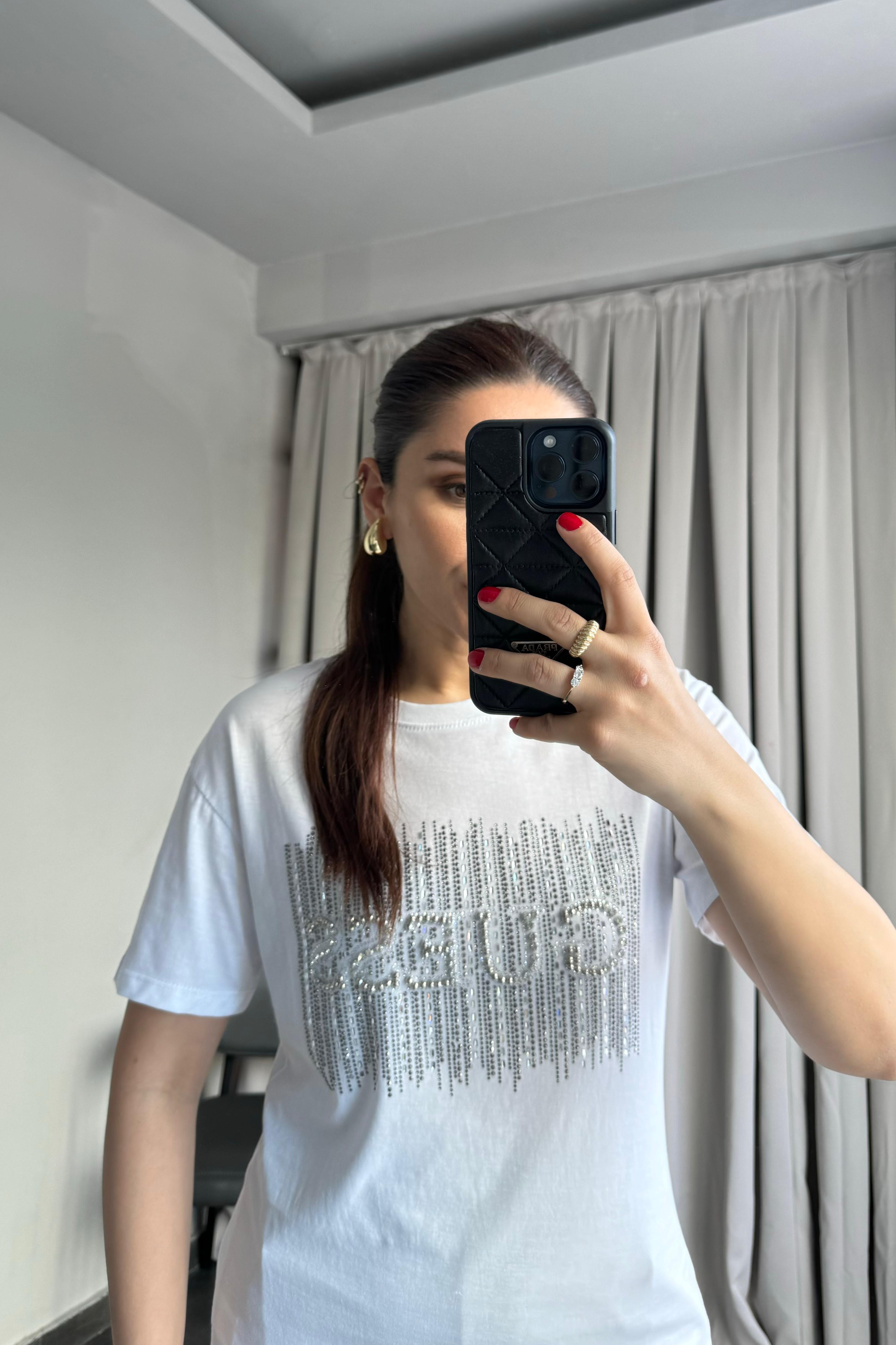 GUESS TAŞLI BASIC T-SHIRT