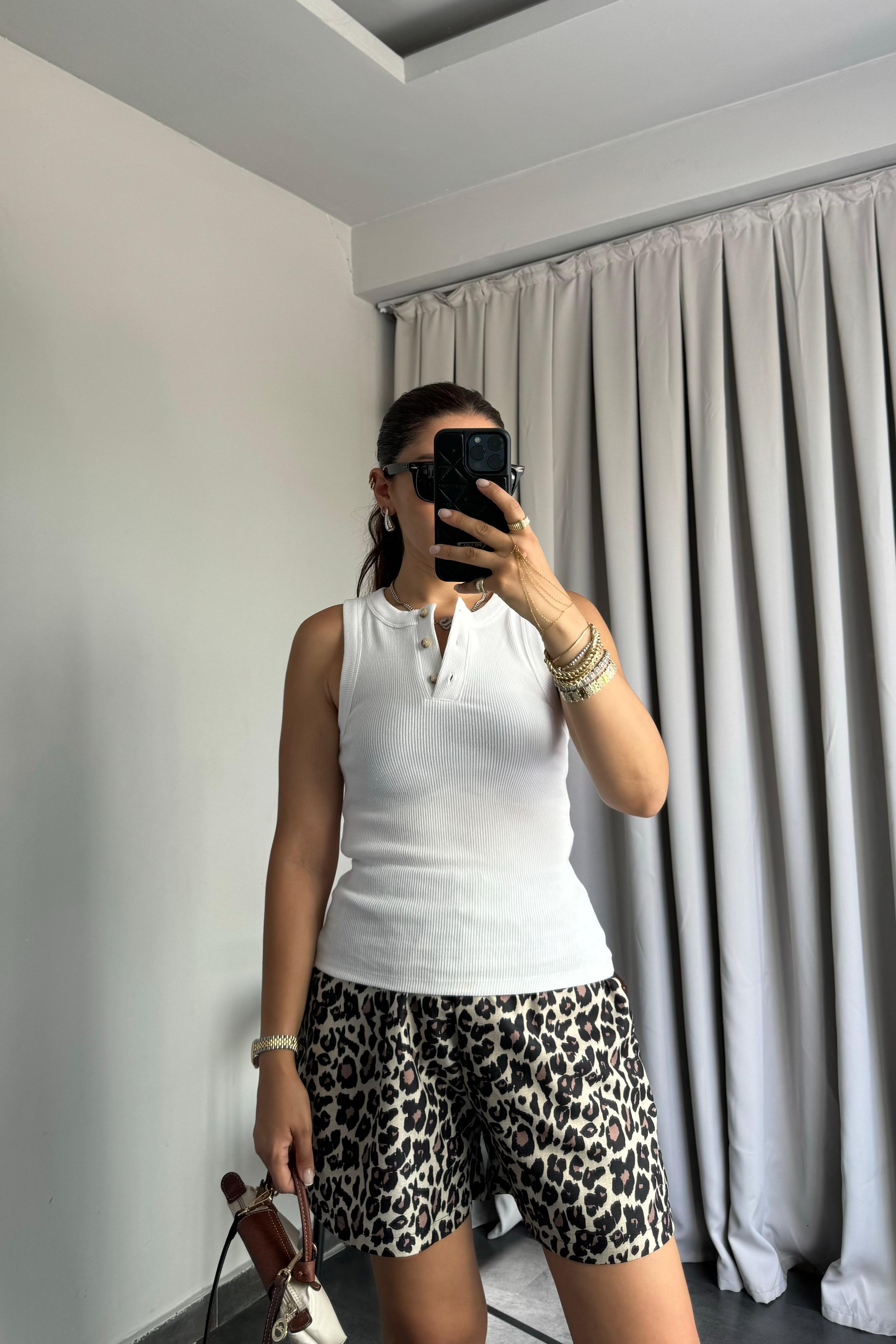 HALTER YAKA DÜĞMELİ ATLET/24083