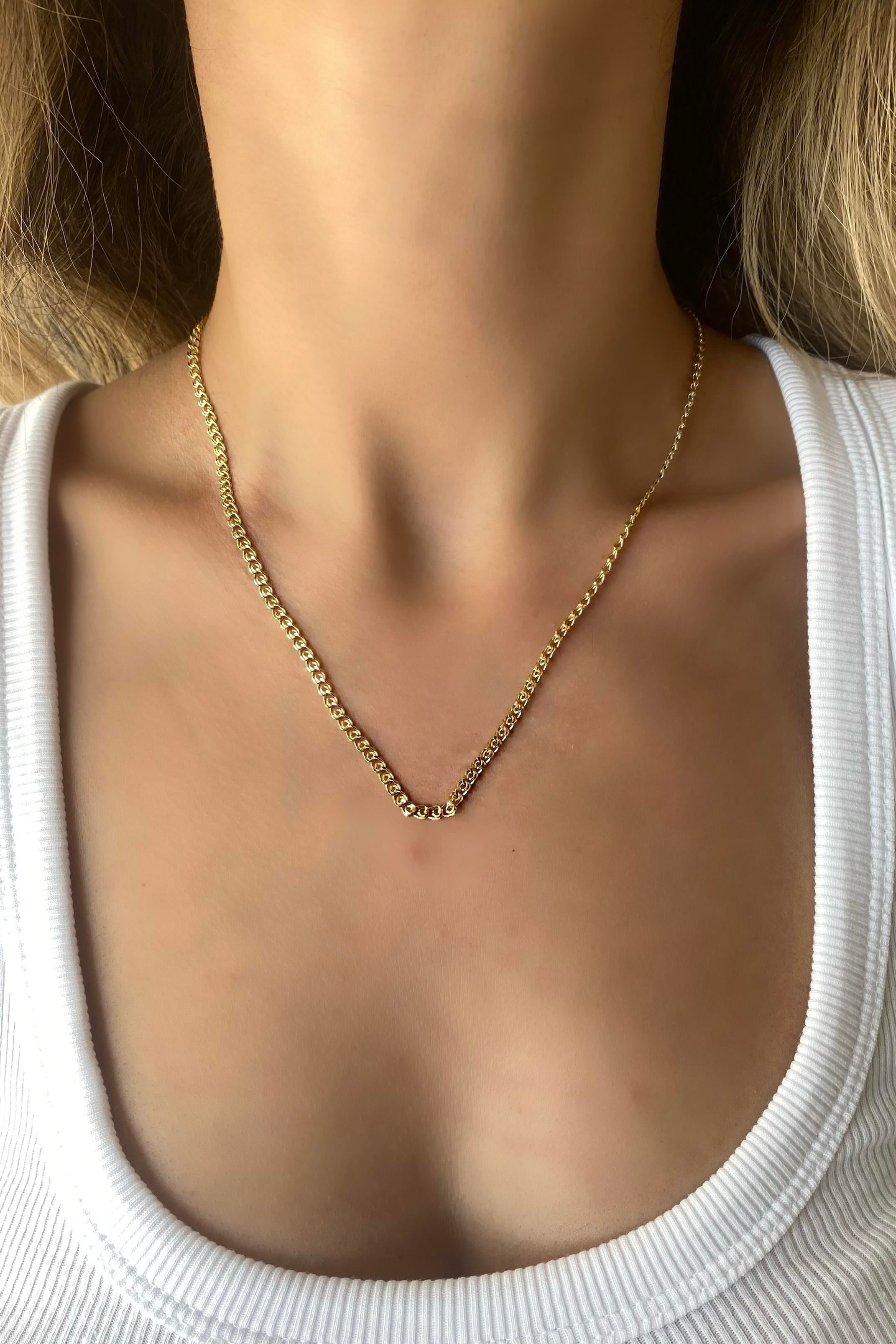 İÇ İÇE GEÇMELİ ZİNCİR KOLYE 45CM