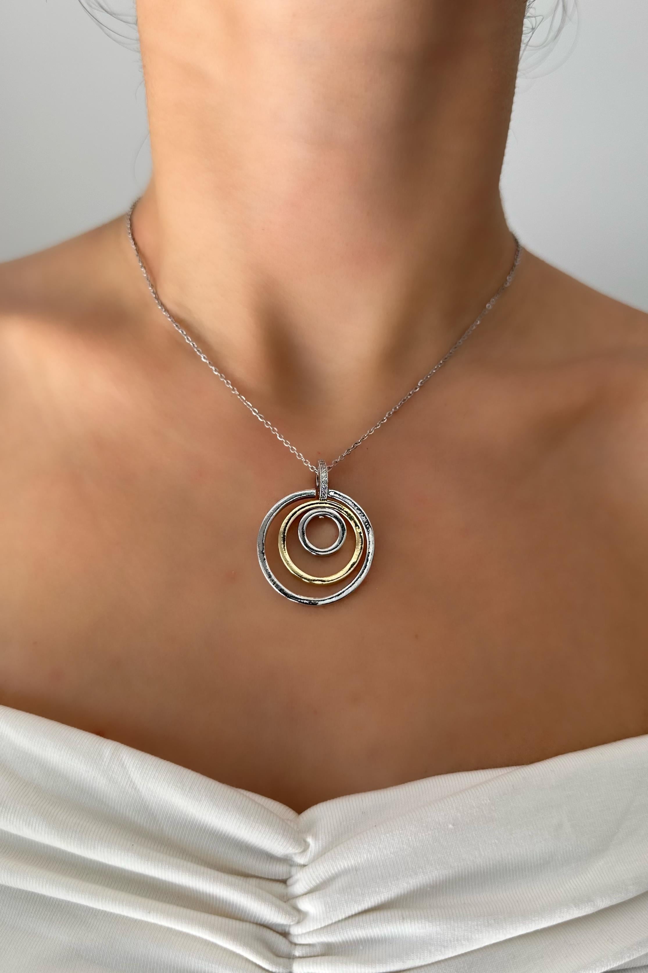 İKİ RENKLİ HALKA KOLYE