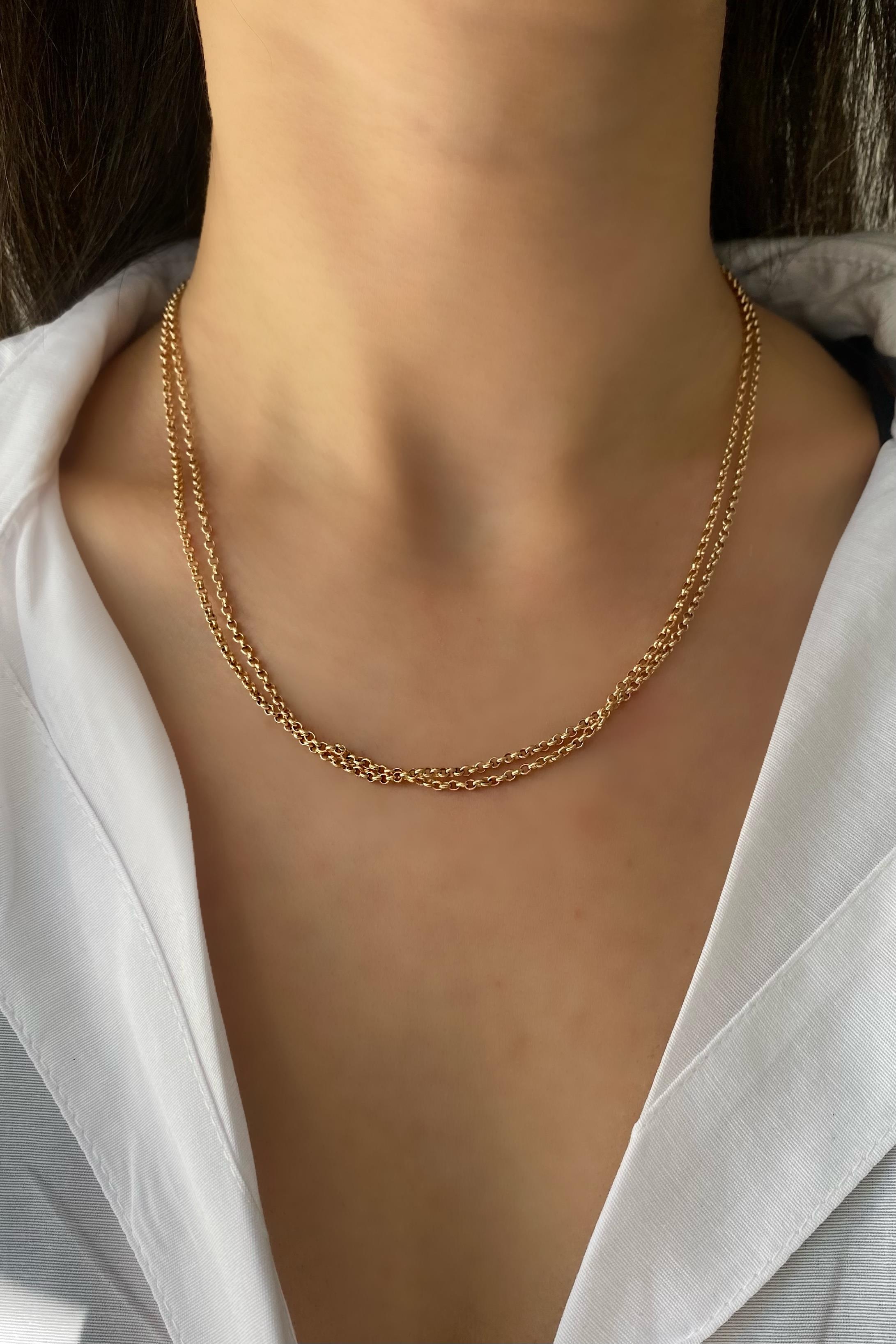 İKİLİ KAFES ÖRGÜ ZİNCİR KOLYE