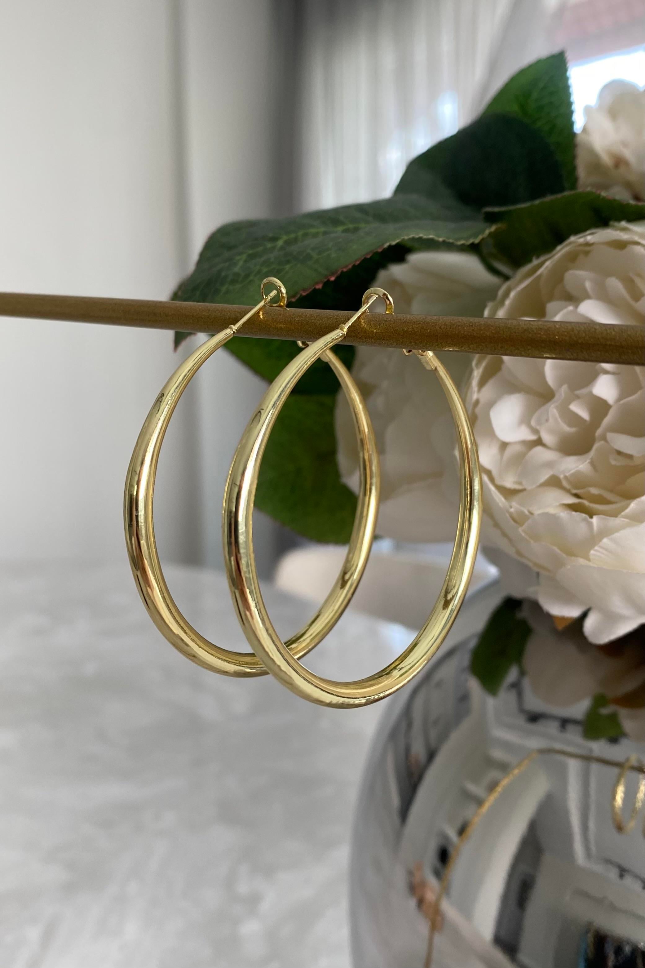 İnce Halka Küpe 5.5 cm | Minimal Şık Küpe Modeli | elmasstil