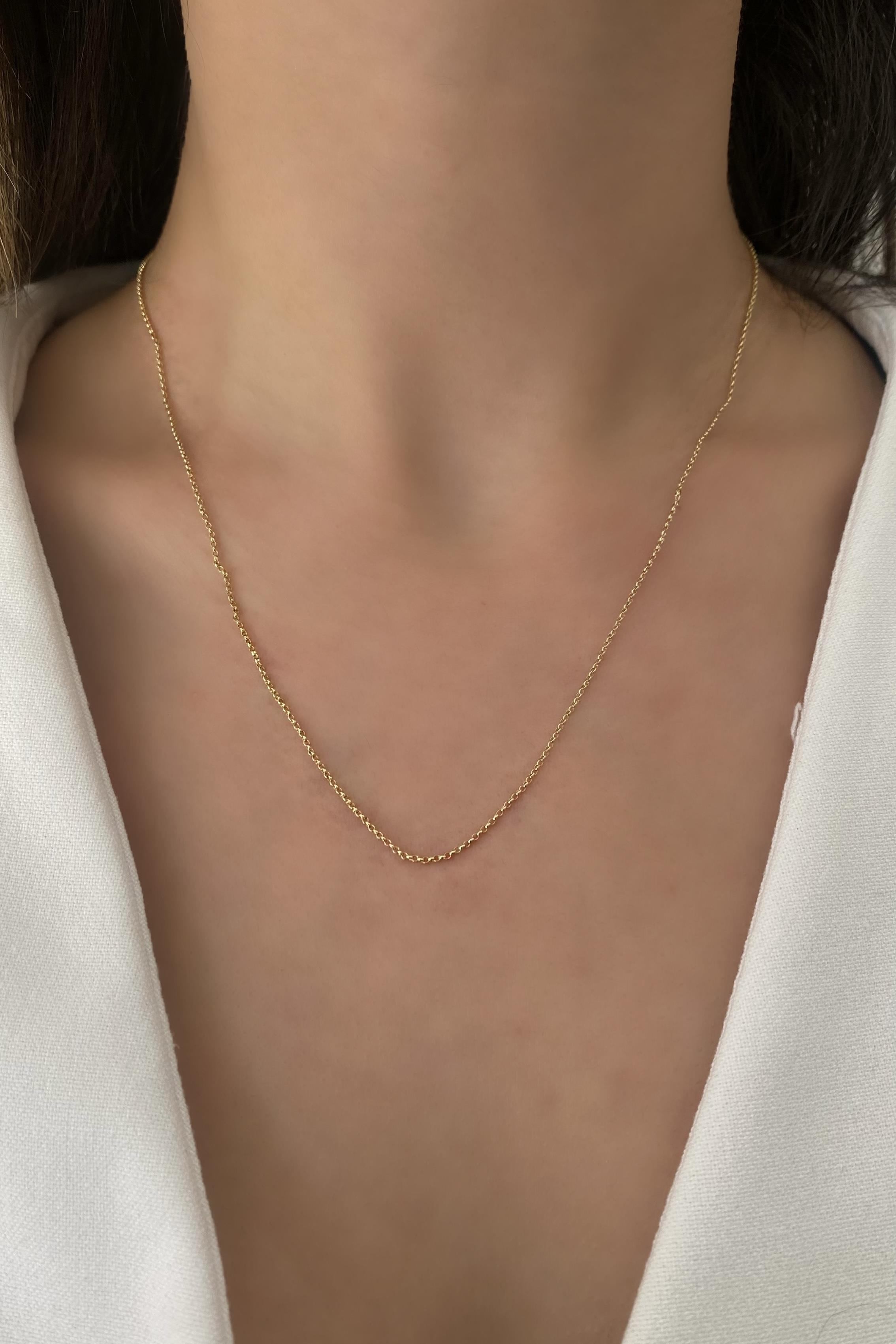 İNCE KAFES ÖRGÜ ZİNCİR KOLYE 45cm