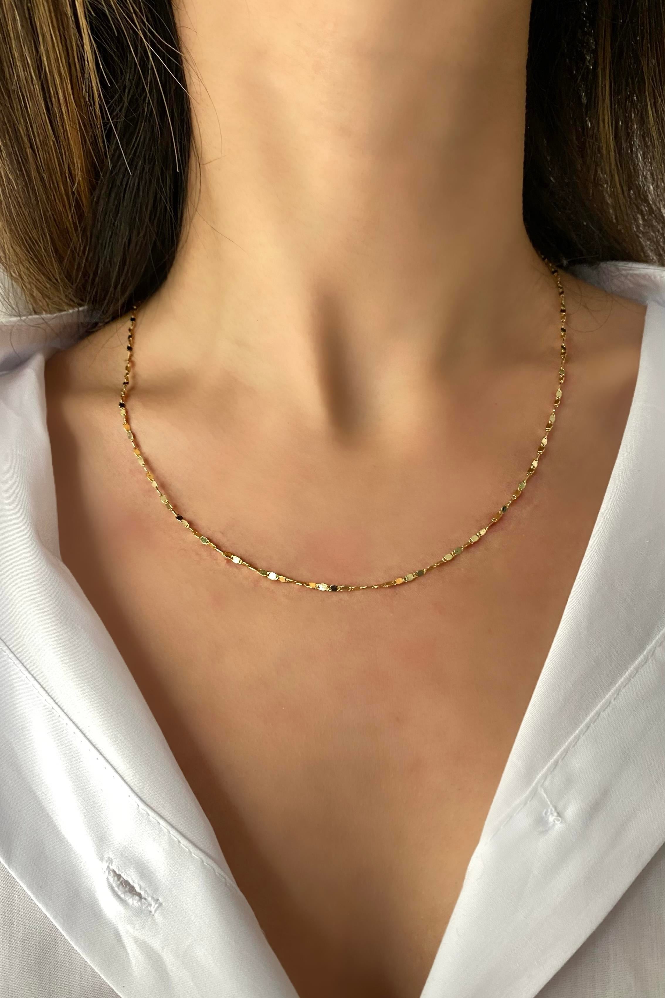 İNCE PULLU ZİNCİR KOLYE 50CM