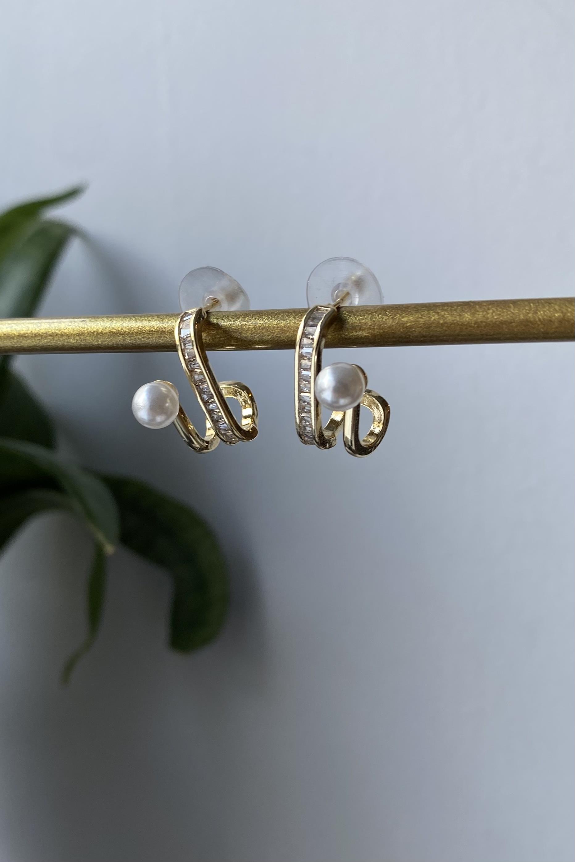 İNCİ TOP BAŞLI KANCA MODEL KÜPE 1CM