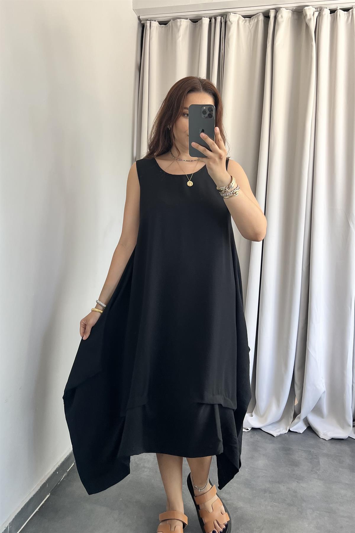 KALIN ASKILI ASİMETRİK ELBİSE/27576
