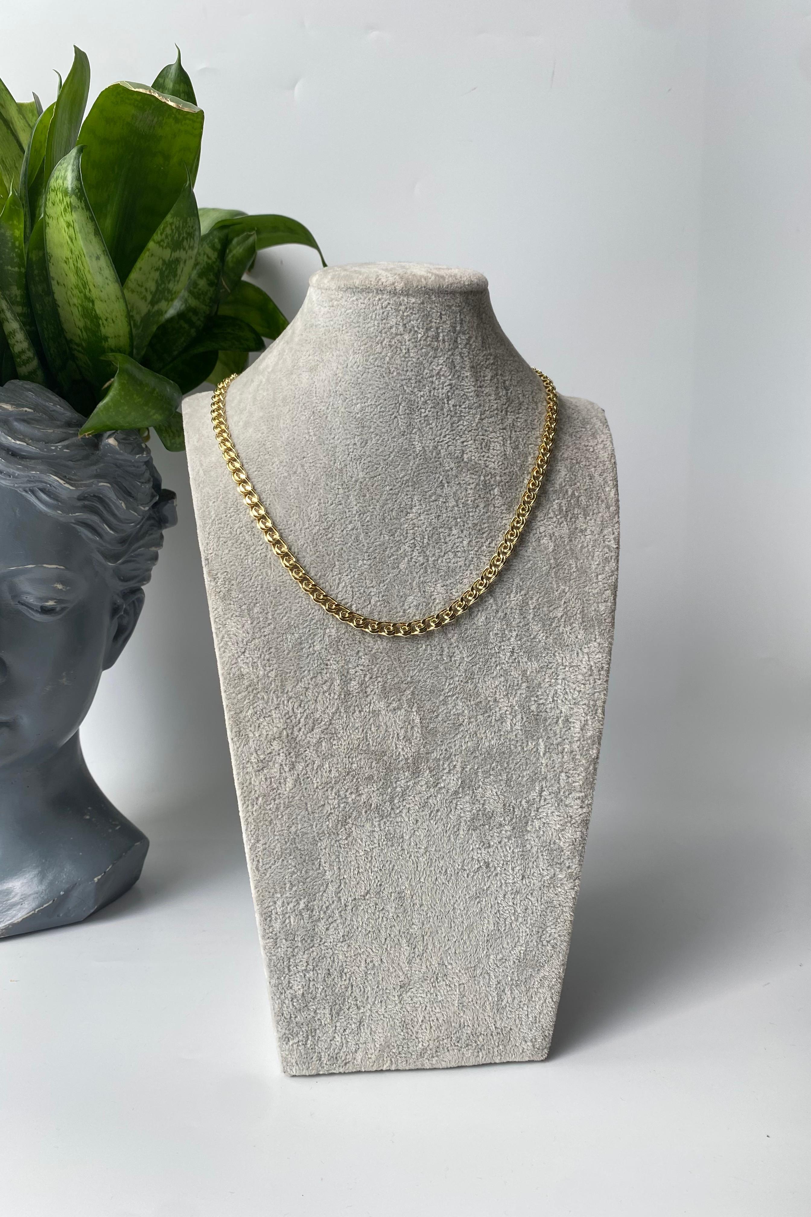 KALIN İÇİÇE GEÇMELİ ZİNCİR KOLYE 45CM