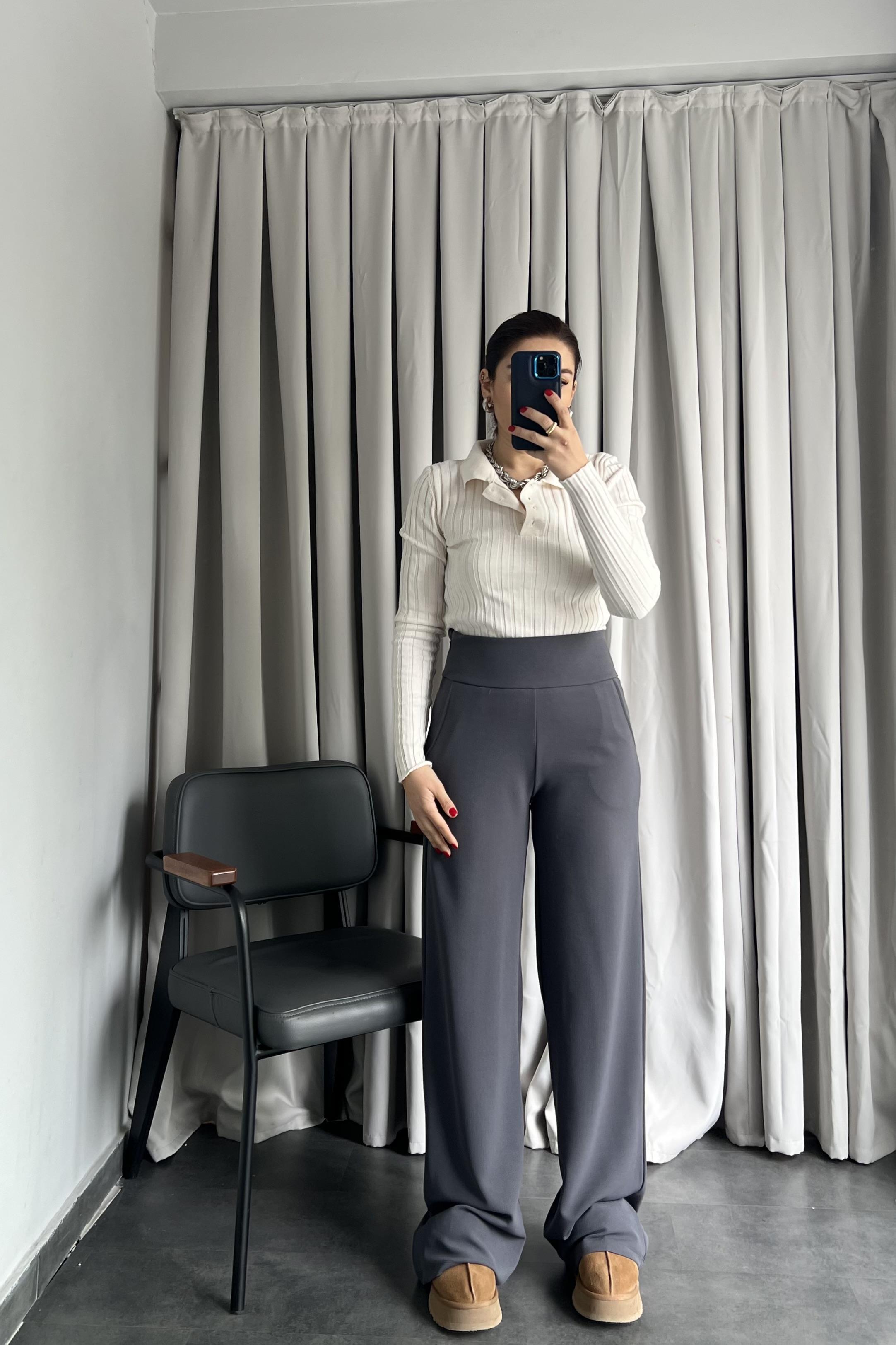 KALIN KEMERLİ YANI FERMUARLI PALAZZO PANTOLON/K013