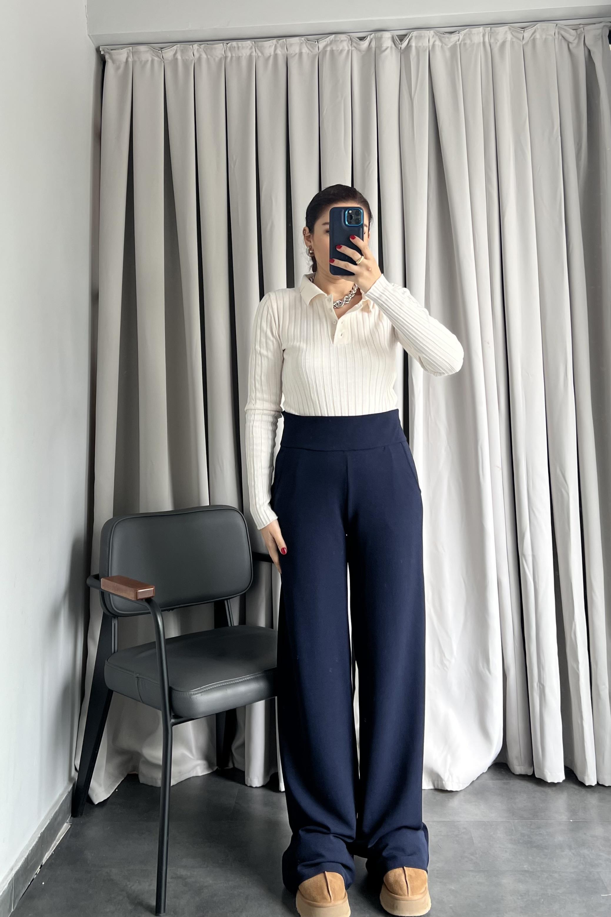 KALIN KEMERLİ YANI FERMUARLI PALAZZO PANTOLON/K013