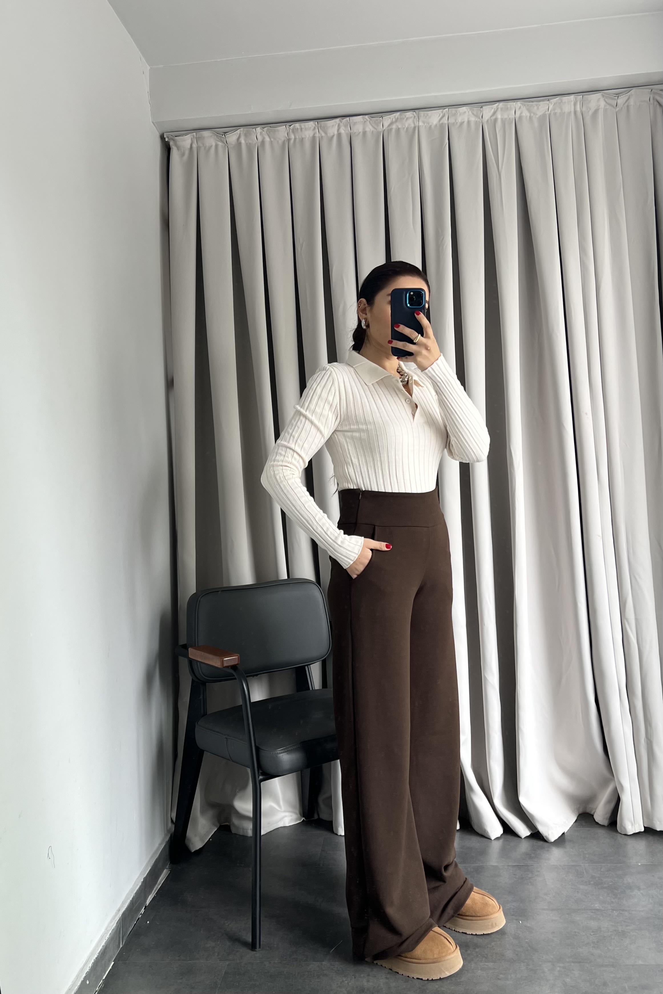KALIN KEMERLİ YANI FERMUARLI PALAZZO PANTOLON/K013