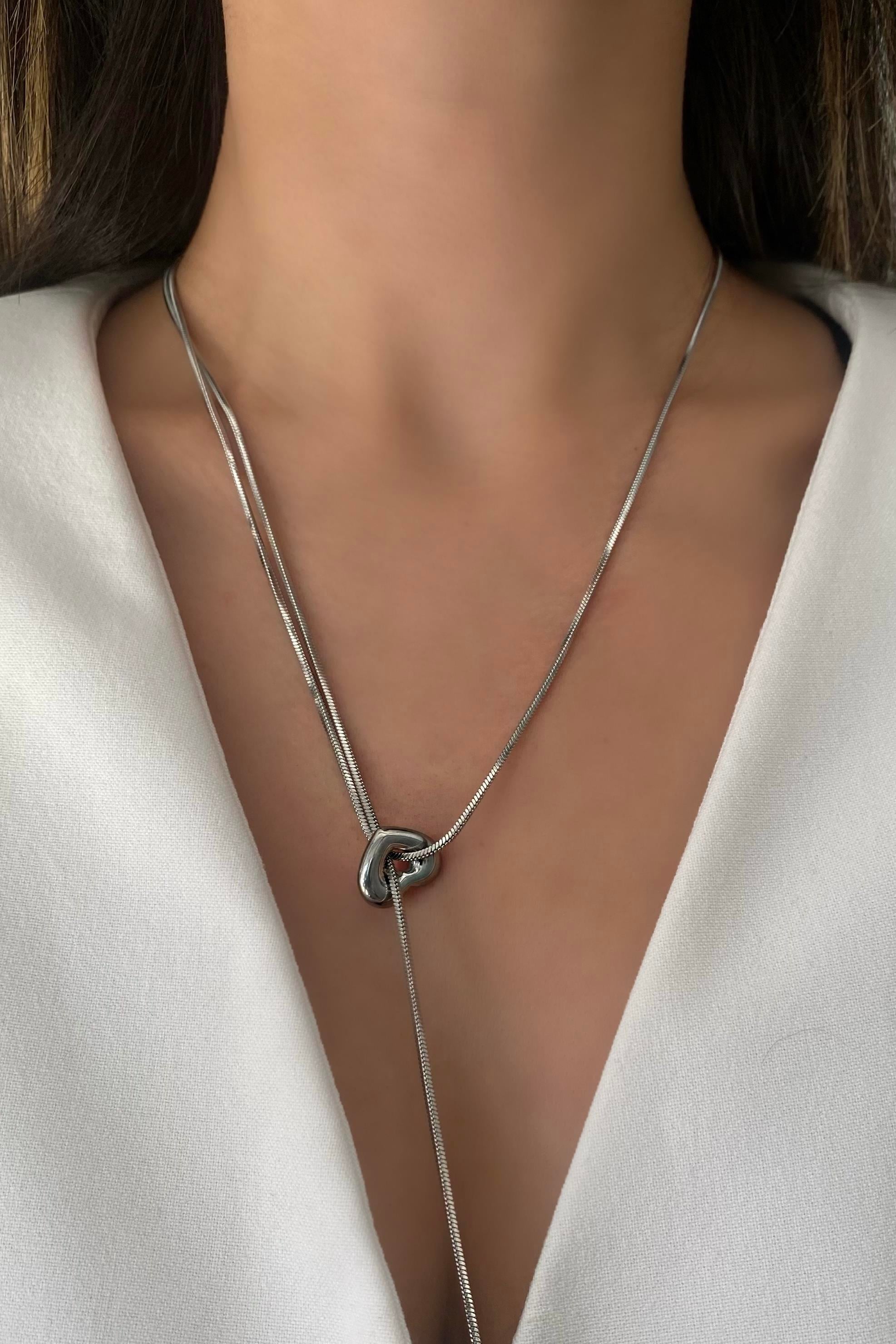 KALP ASANSÖRLÜ İNCİ UÇLU KOLYE