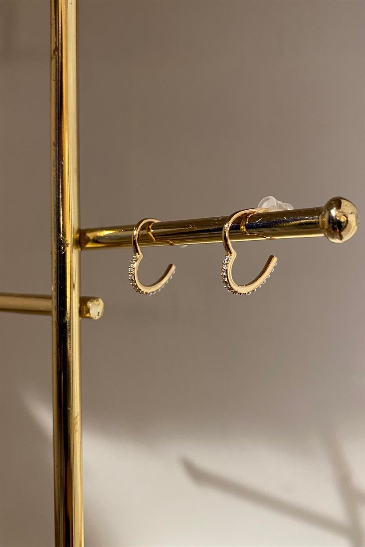 KALP MODEL TAŞLI İĞNE KÜPE