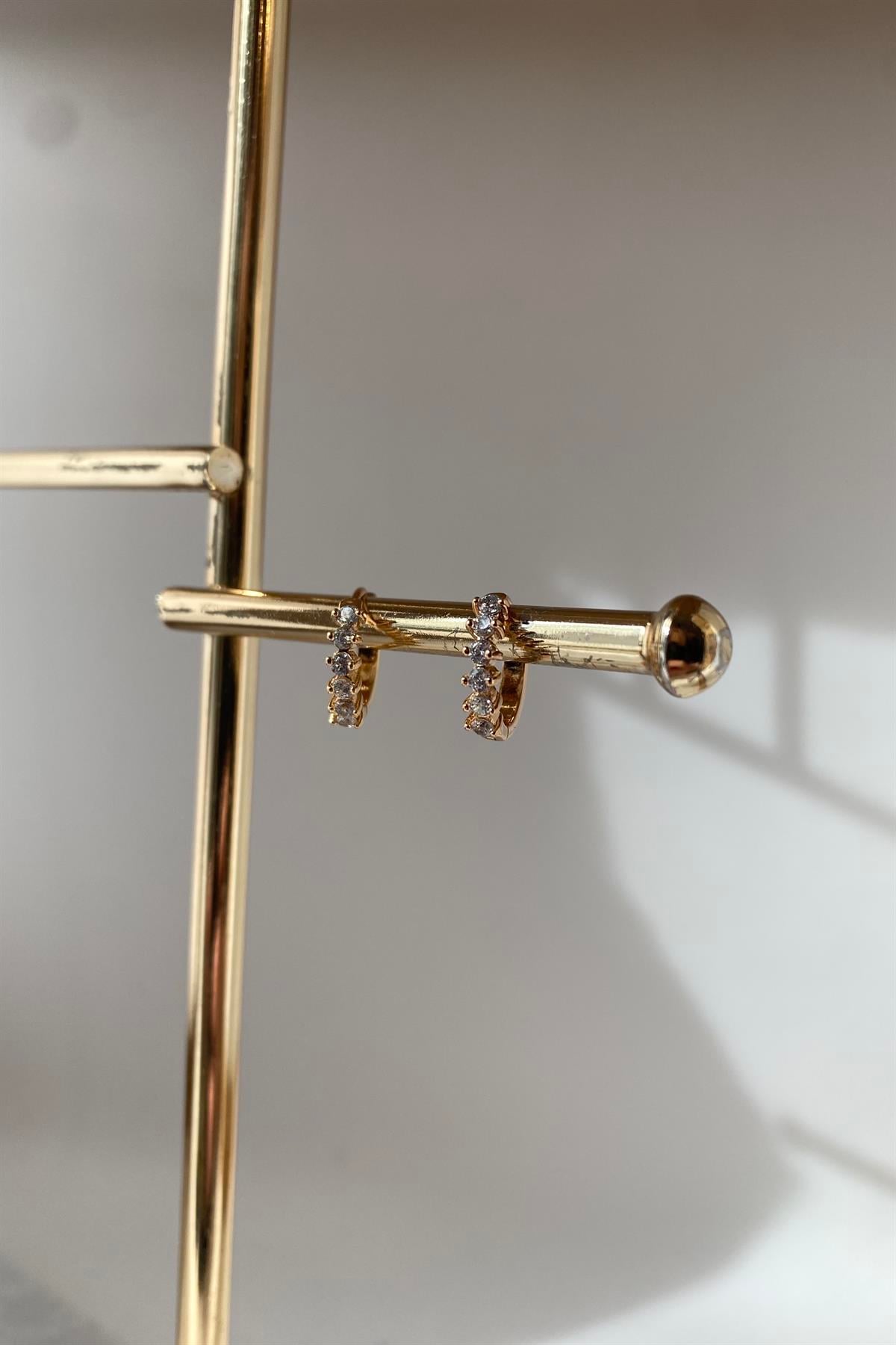KARE MOTİFLİ HALKA KÜPE 1,2cm