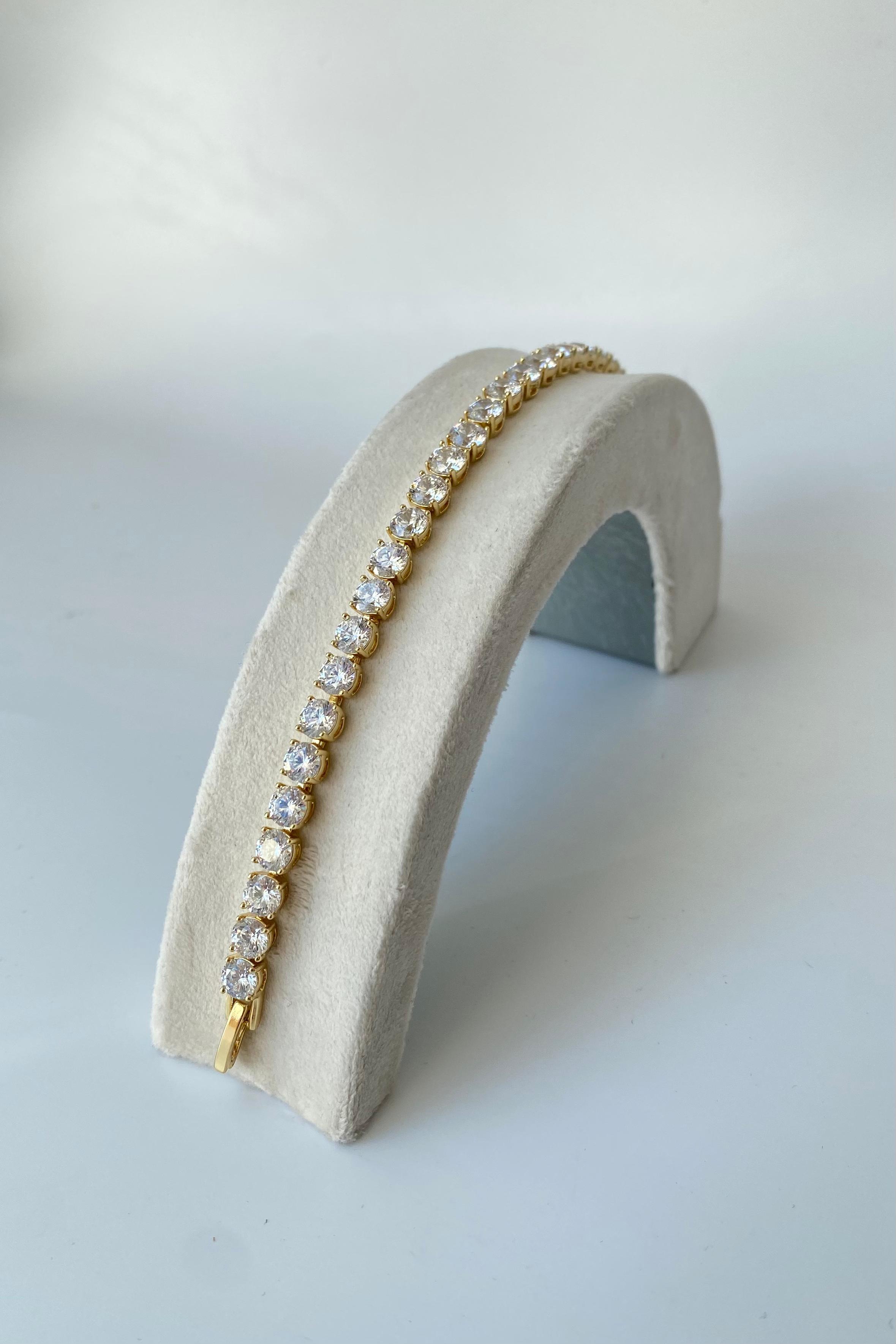 KARE TAŞLI SU YOLU BİLEZİK 4mm