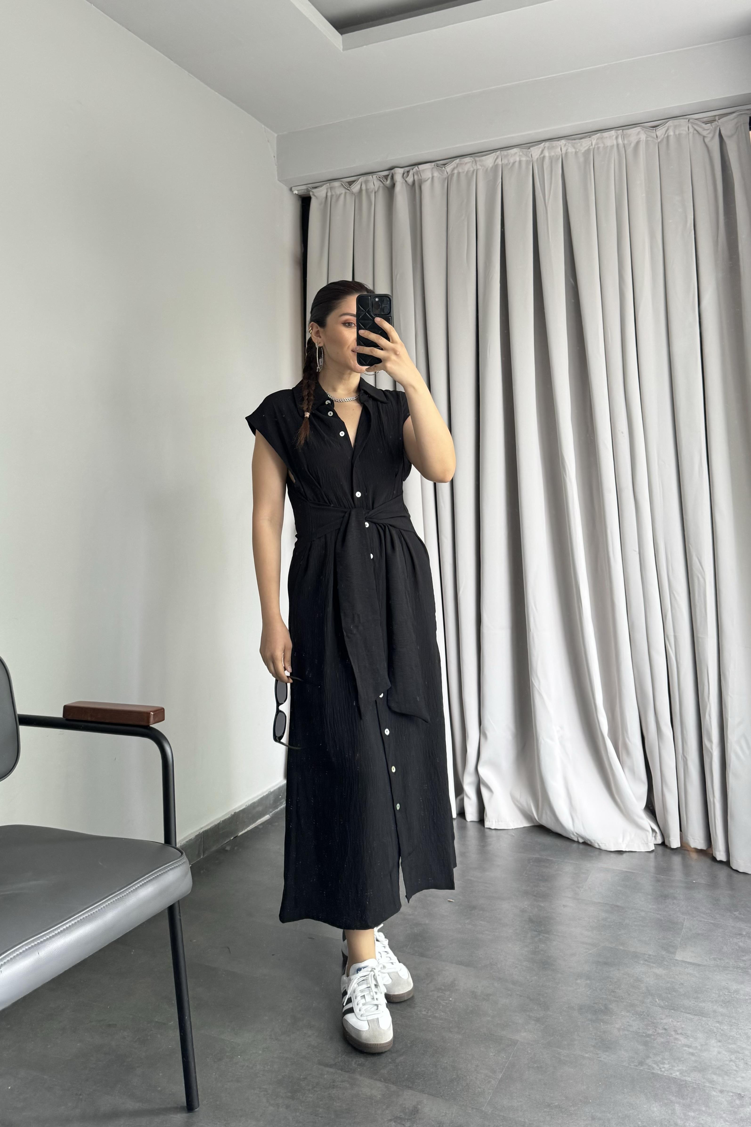 KEMERLİ GÖMLEK ELBİSE /5202