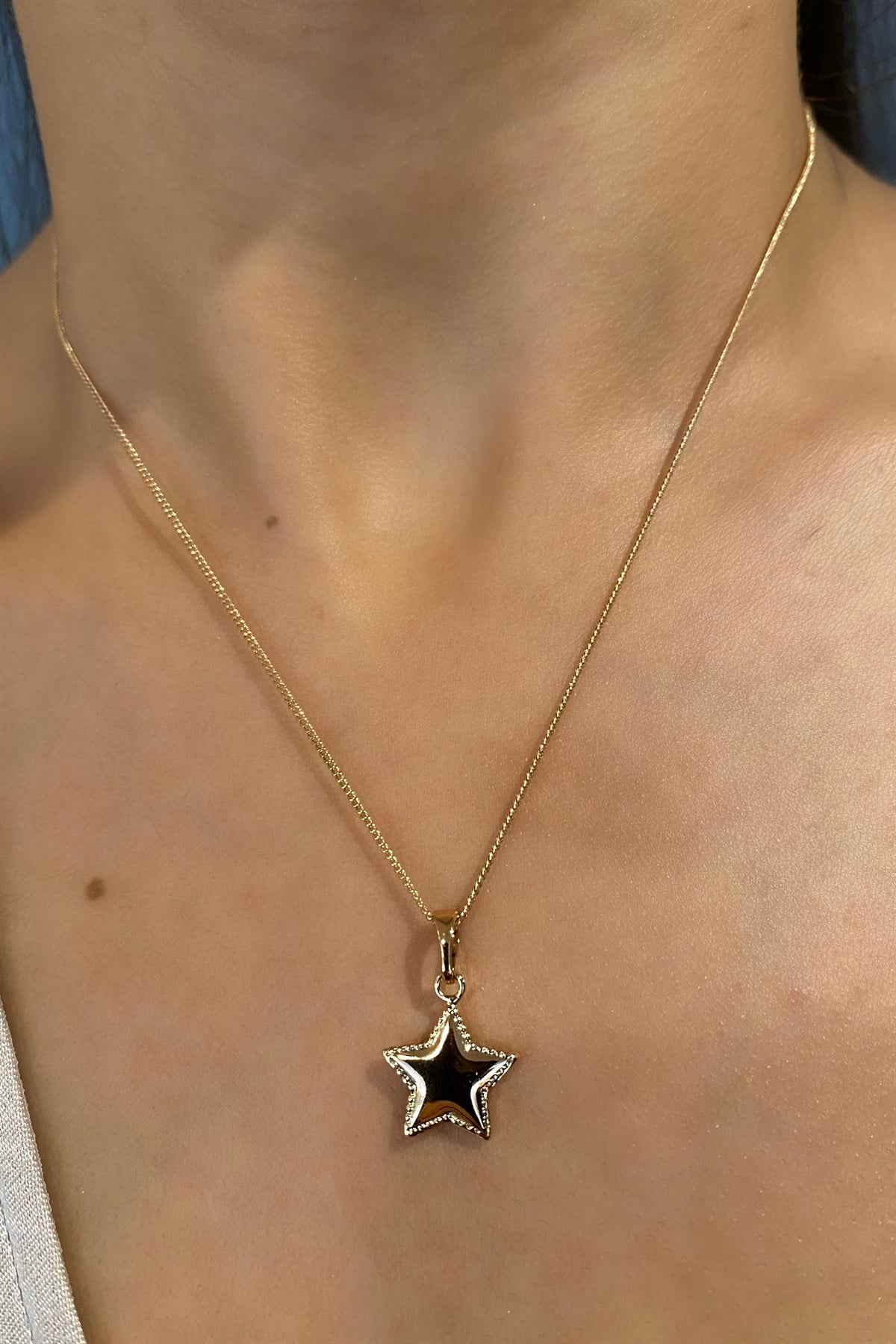 KENARI MOTİFLİ YILDIZ KOLYE