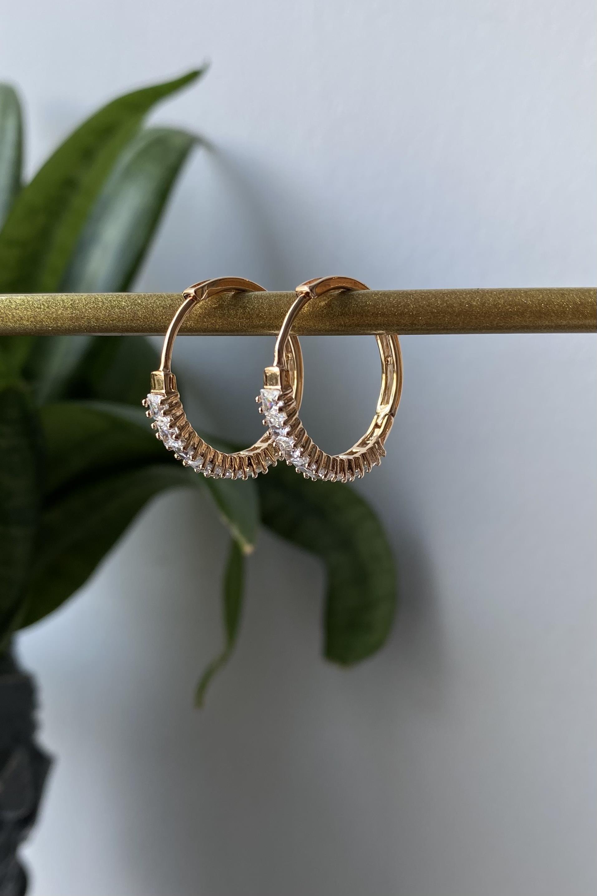 KESME TAŞLI HALKA KÜPE 2CM