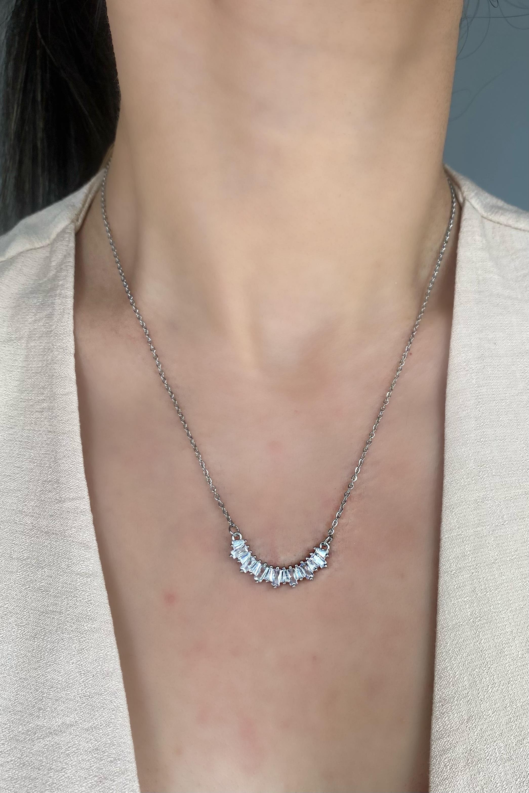 KESME TAŞLI ZİNCİR KOLYE