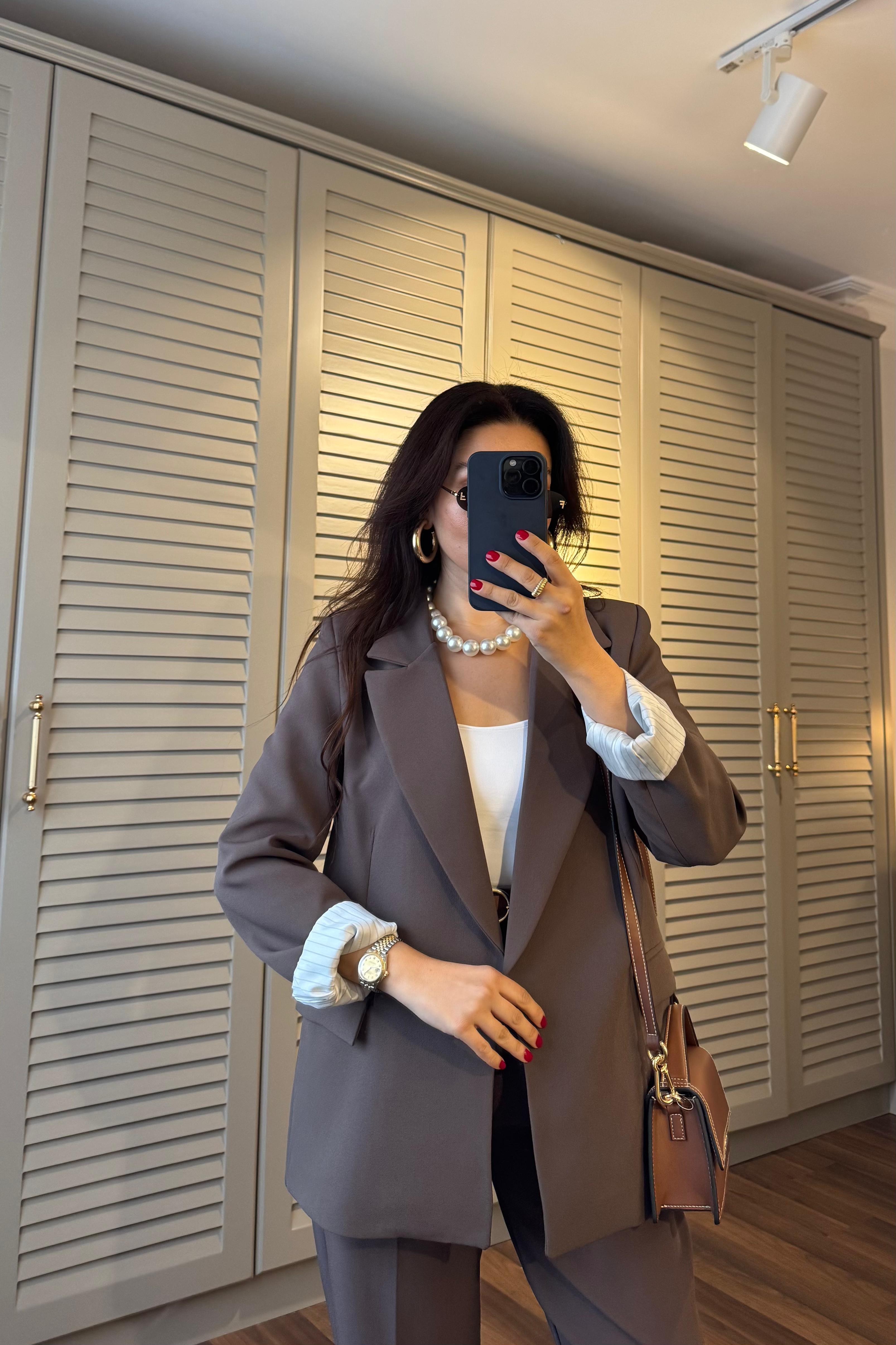 KOLLARI KIVIRMALI BLAZER CEKET/9134