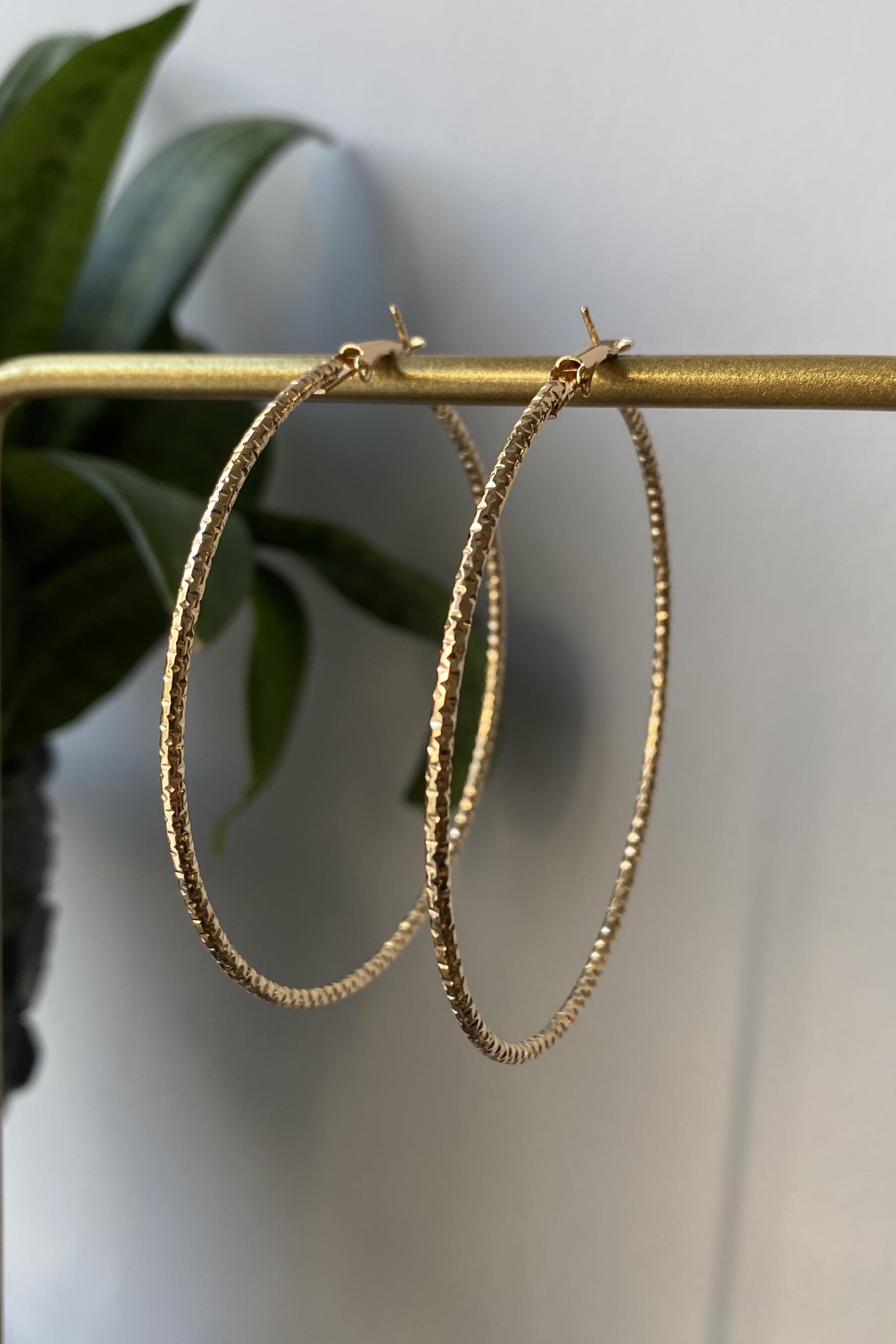 LAZER KESİM HALKA KÜPE 7CM