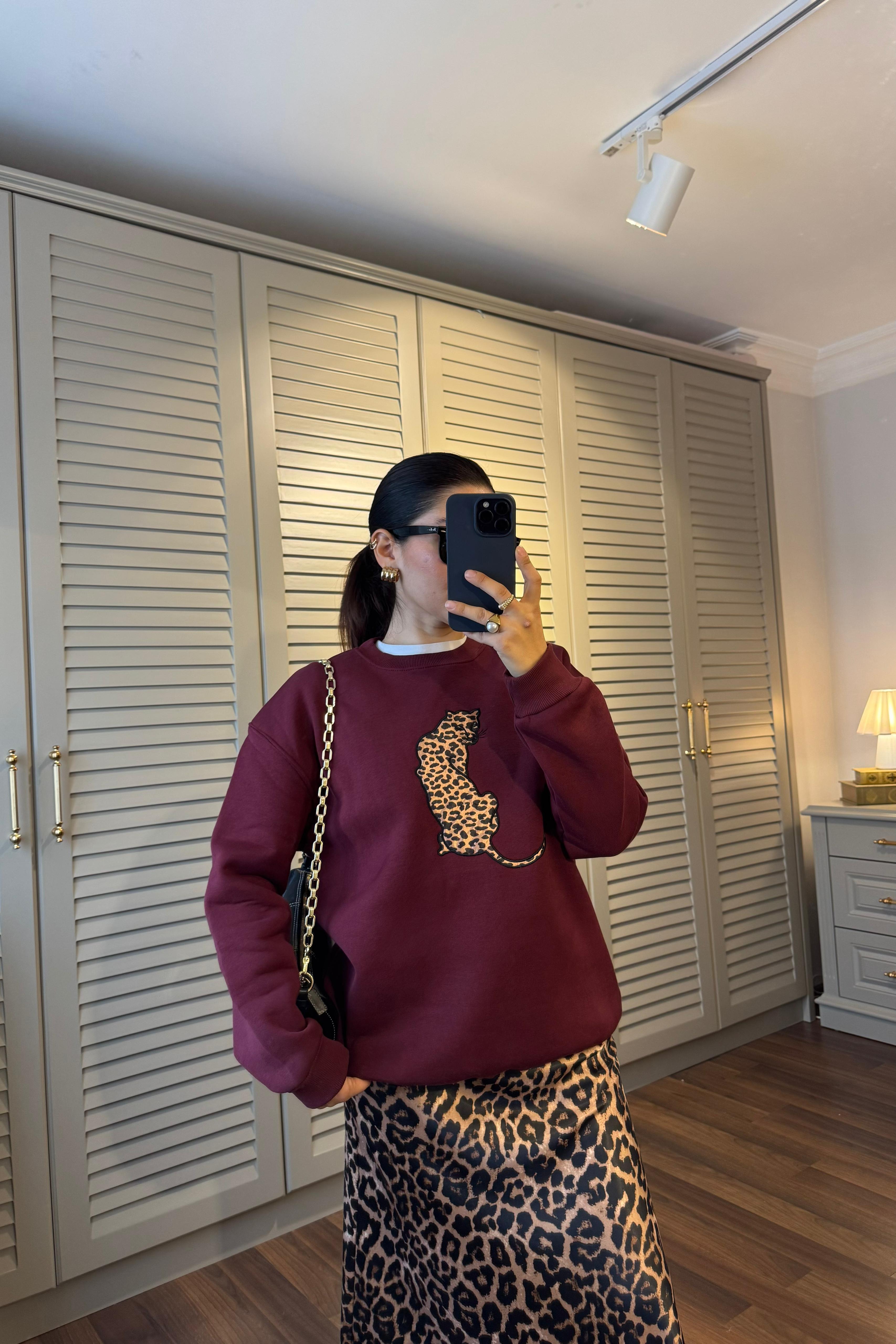 LEOPAR BASKILI SWEATSHİRT/8377