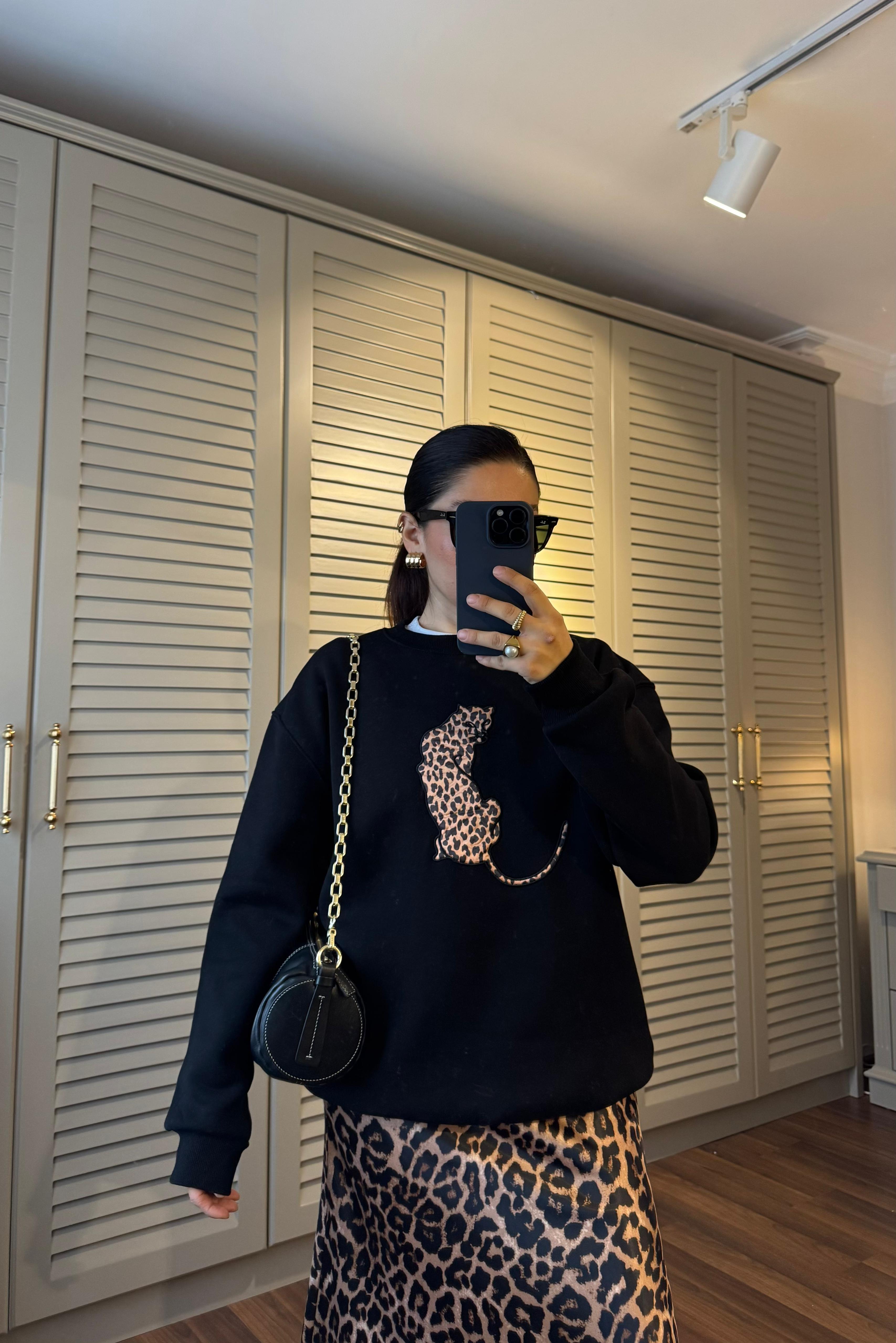 LEOPAR BASKILI SWEATSHİRT/8377