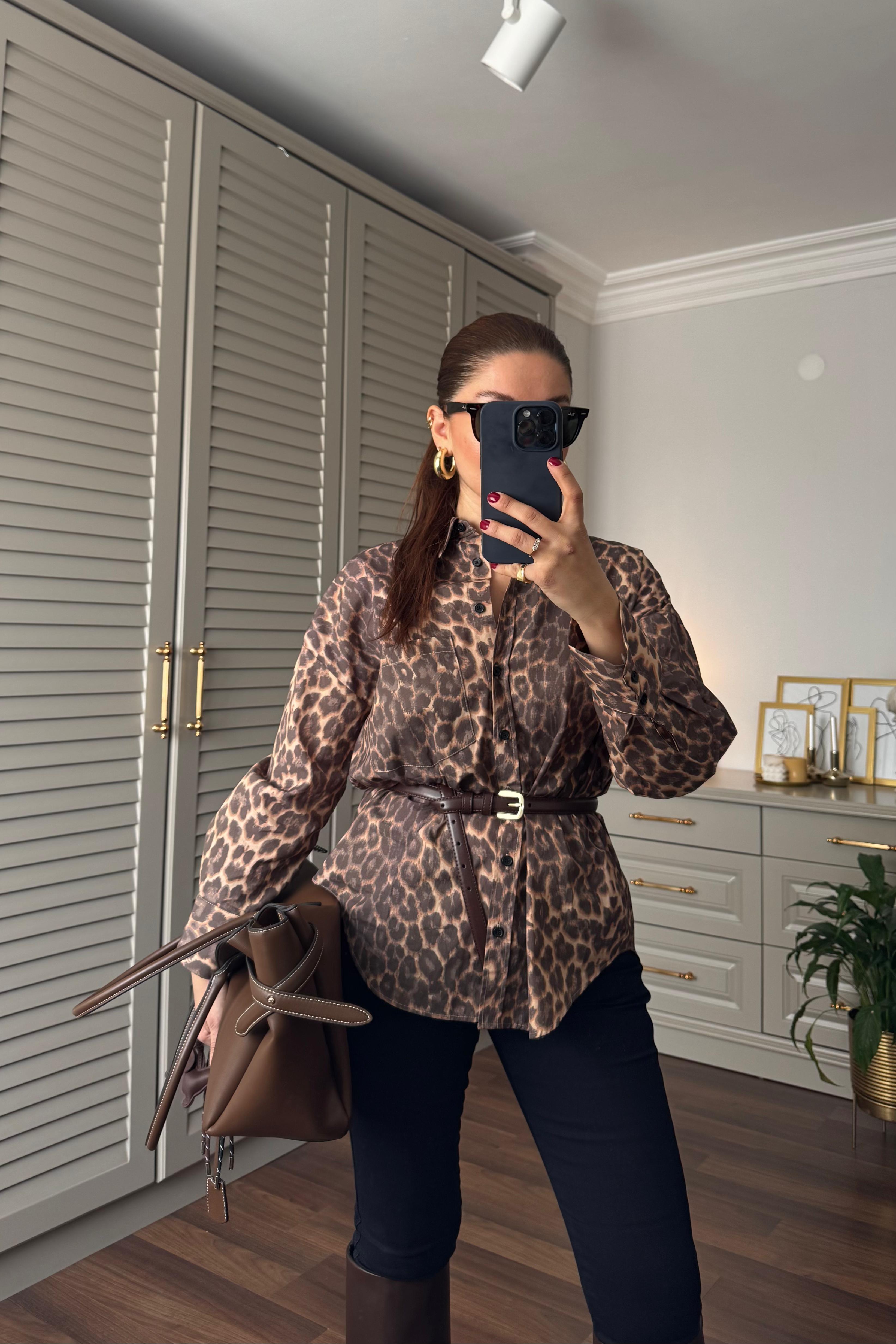 LEOPAR DESENLİ GÖMLEK