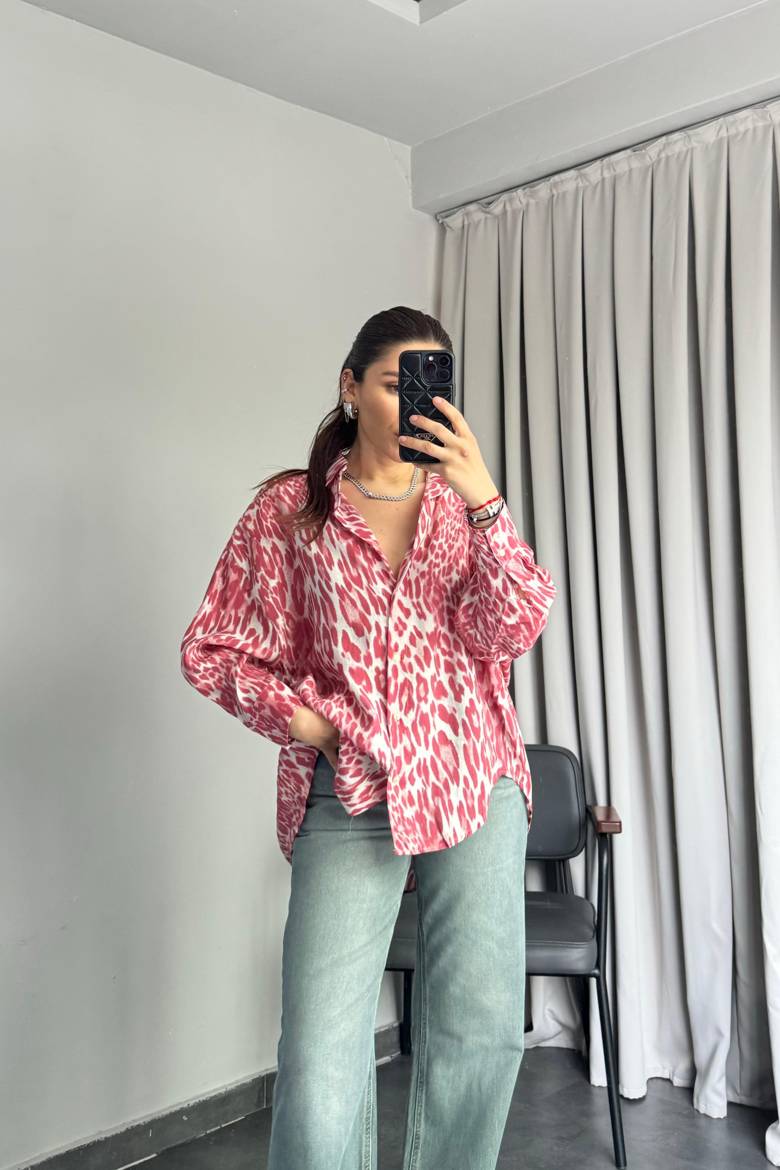 LEOPAR DESENLİ GÖMLEK/4859
