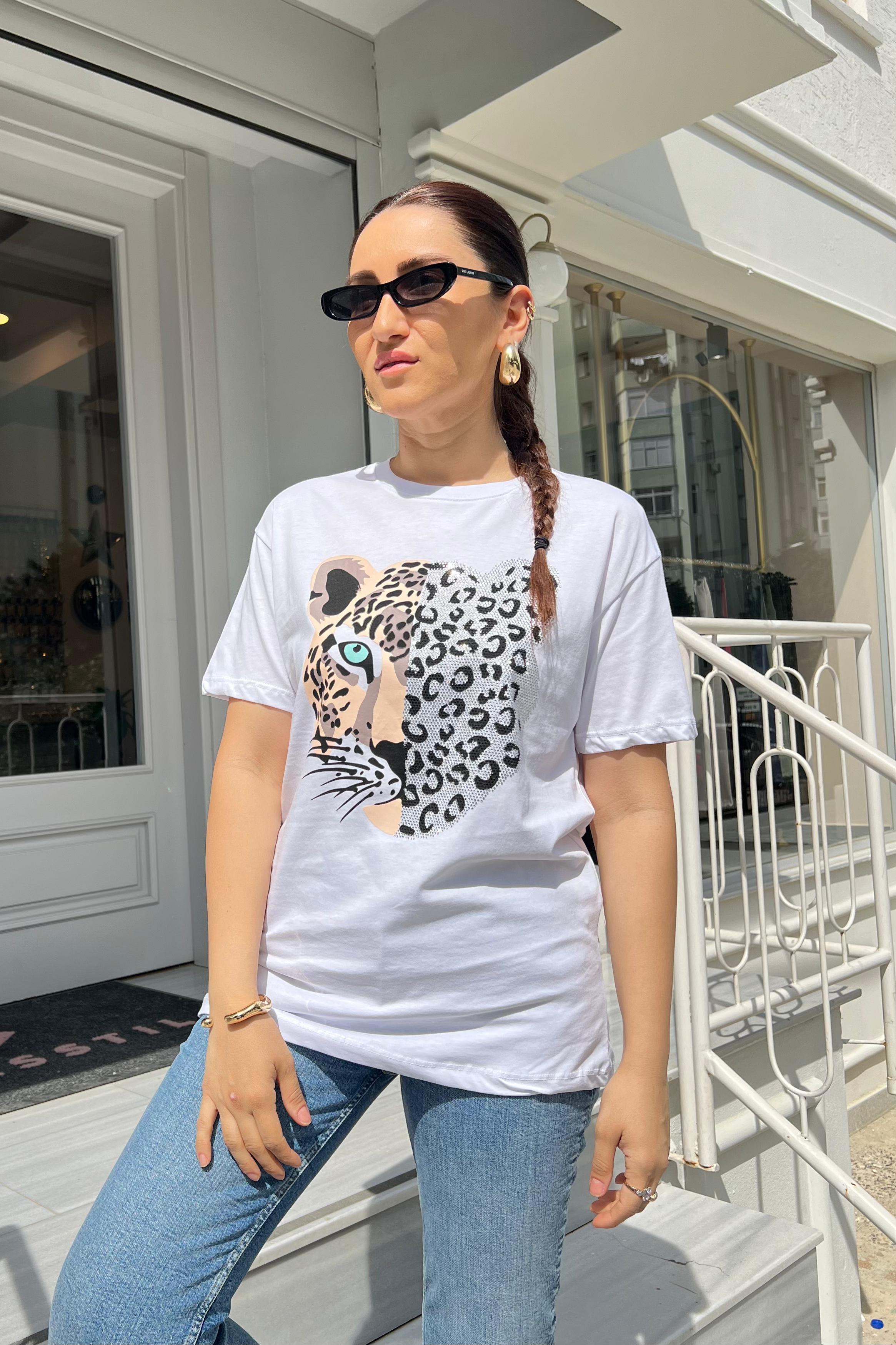 LEOPAR TAŞLI T-SHIRT /4657