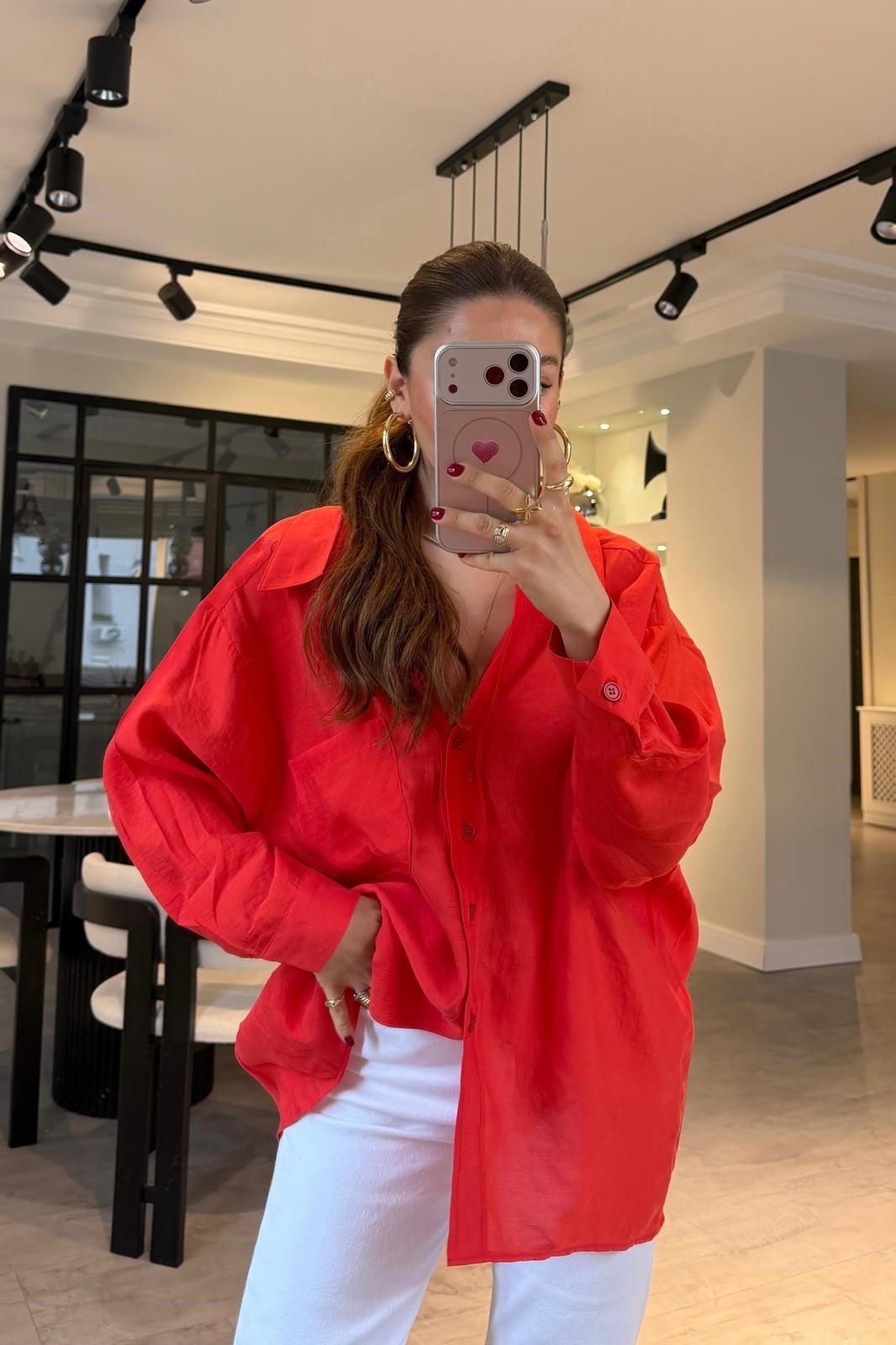 OMUZU DÜŞÜK OVERSIZE GÖMLEK/4612