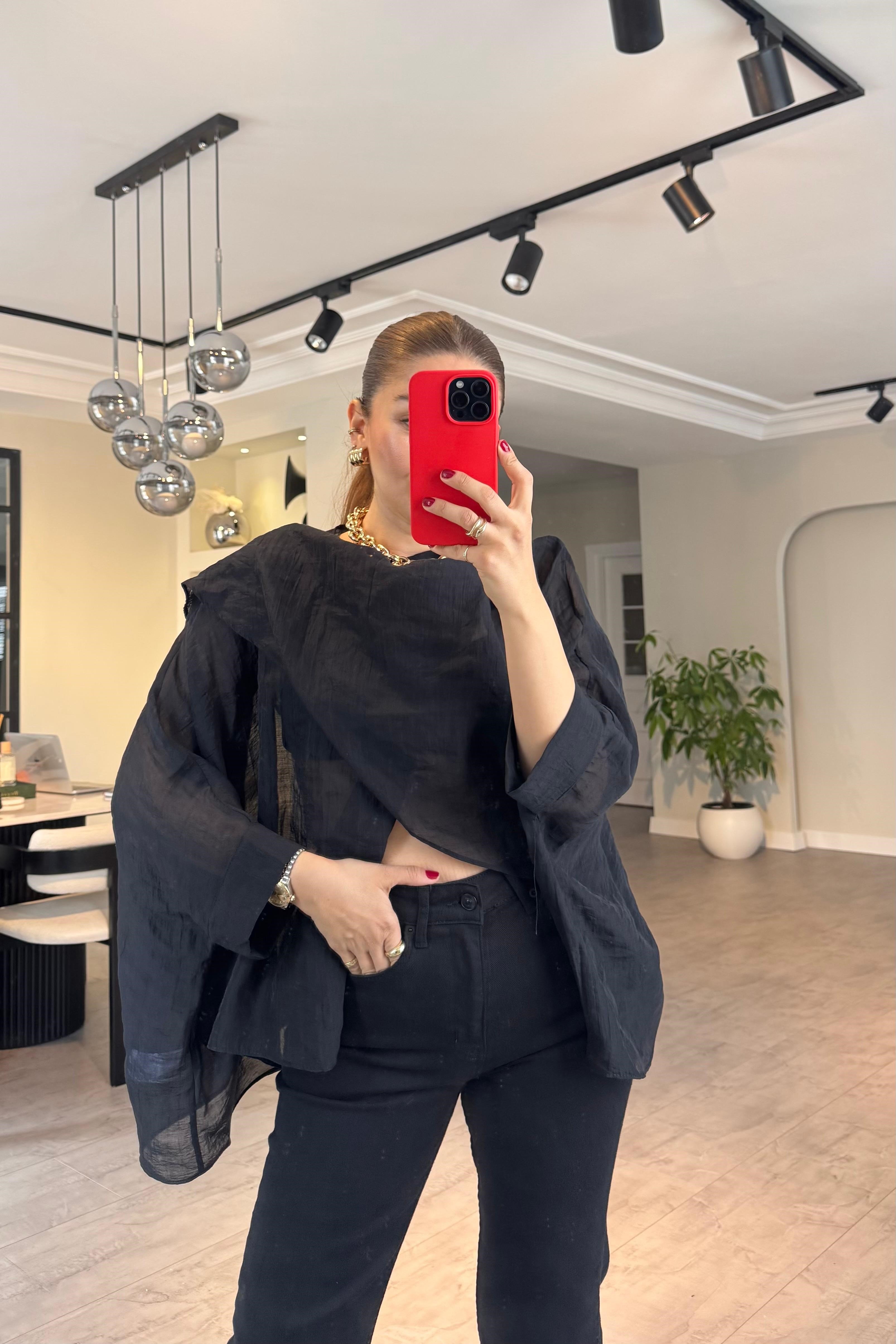 PELERİNLİ TENSEL BLUZ/5026