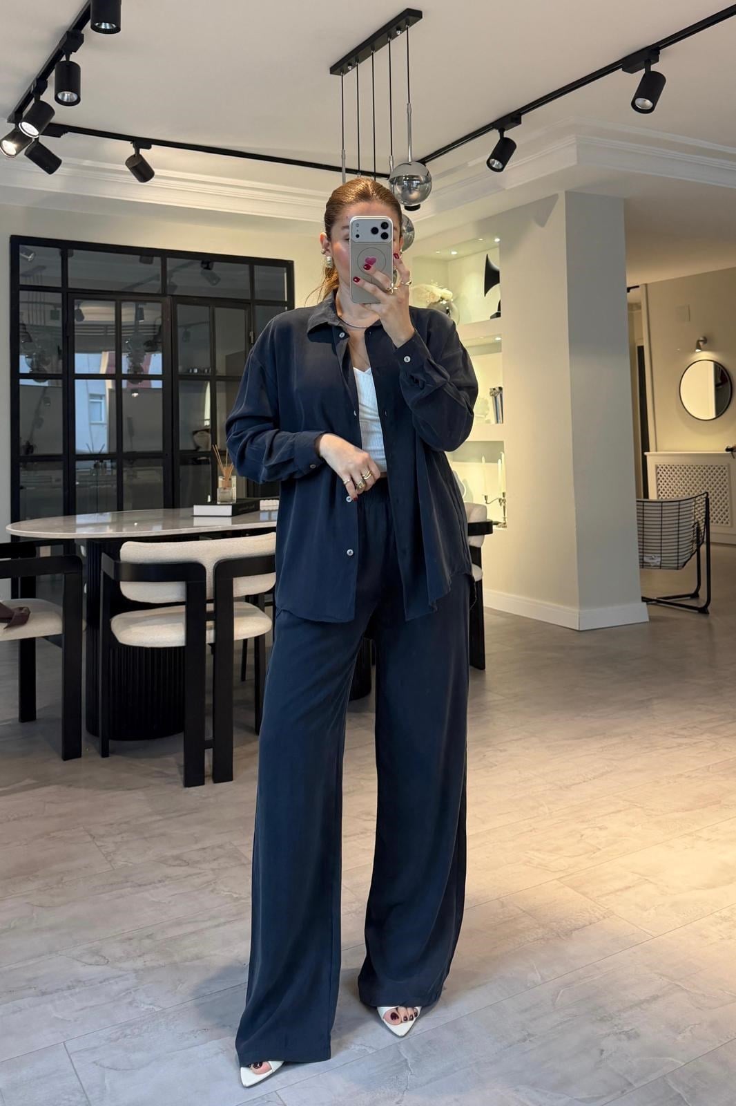 TENSEL GÖMLEK PALAZZO TAKIM/512