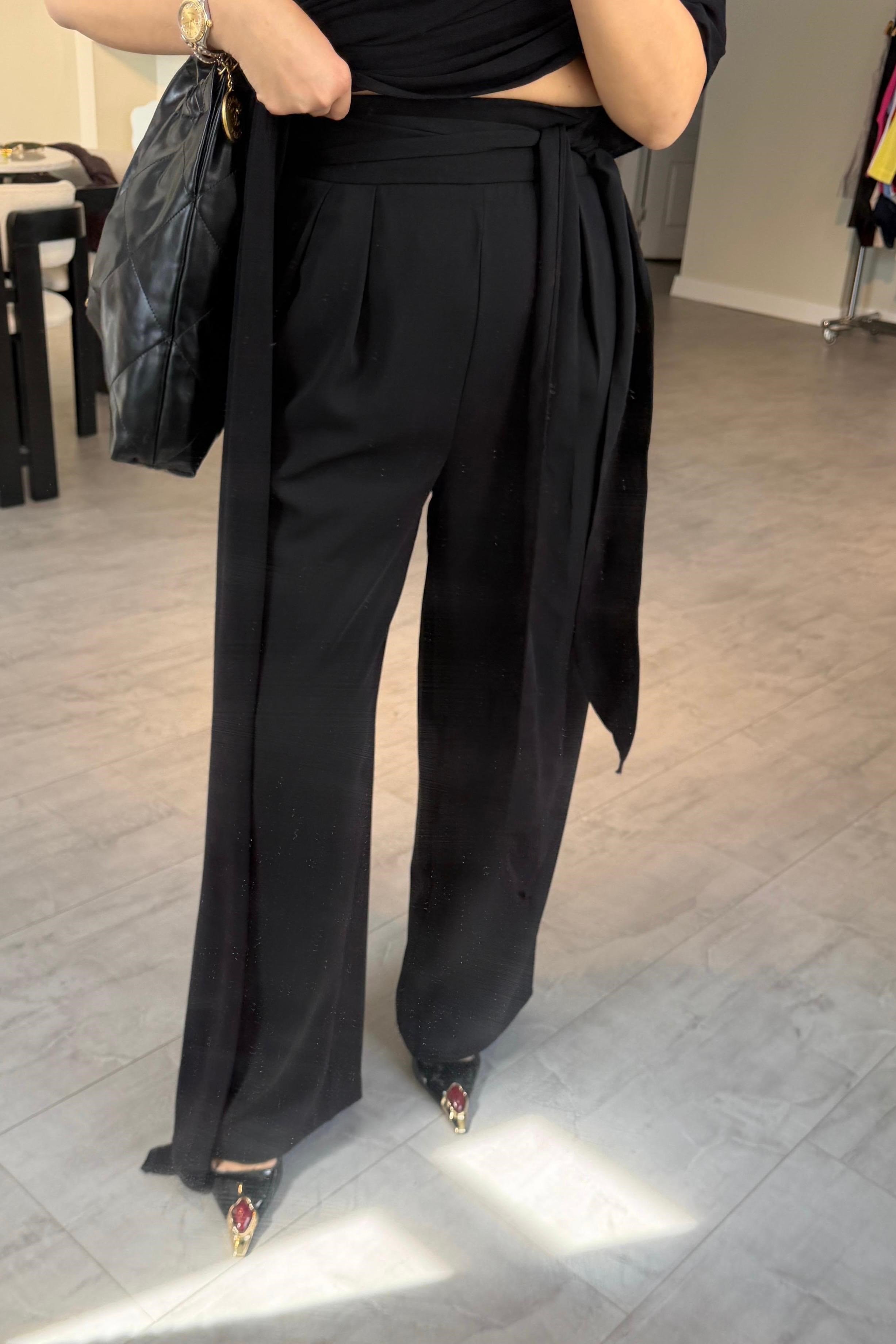 KEMER BAĞLAMALI PALAZZO PANTOLON/1558