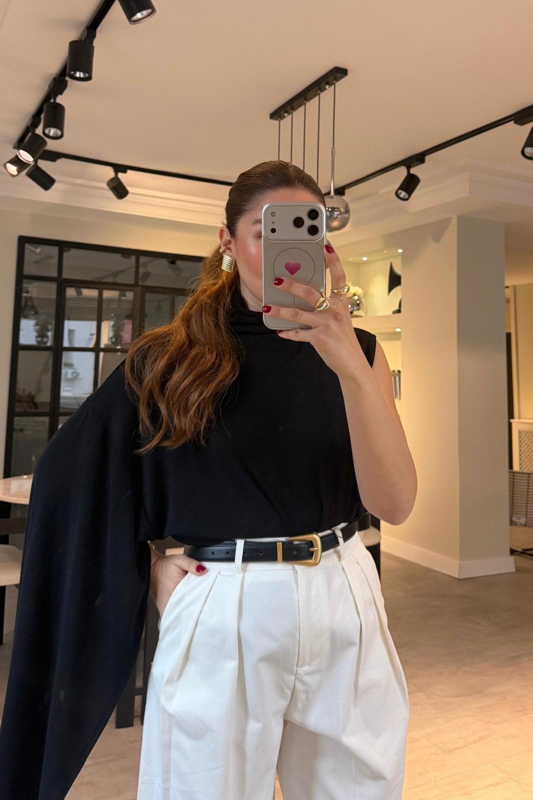 TEK KOLLU DİK YAKA BLUZ/0201