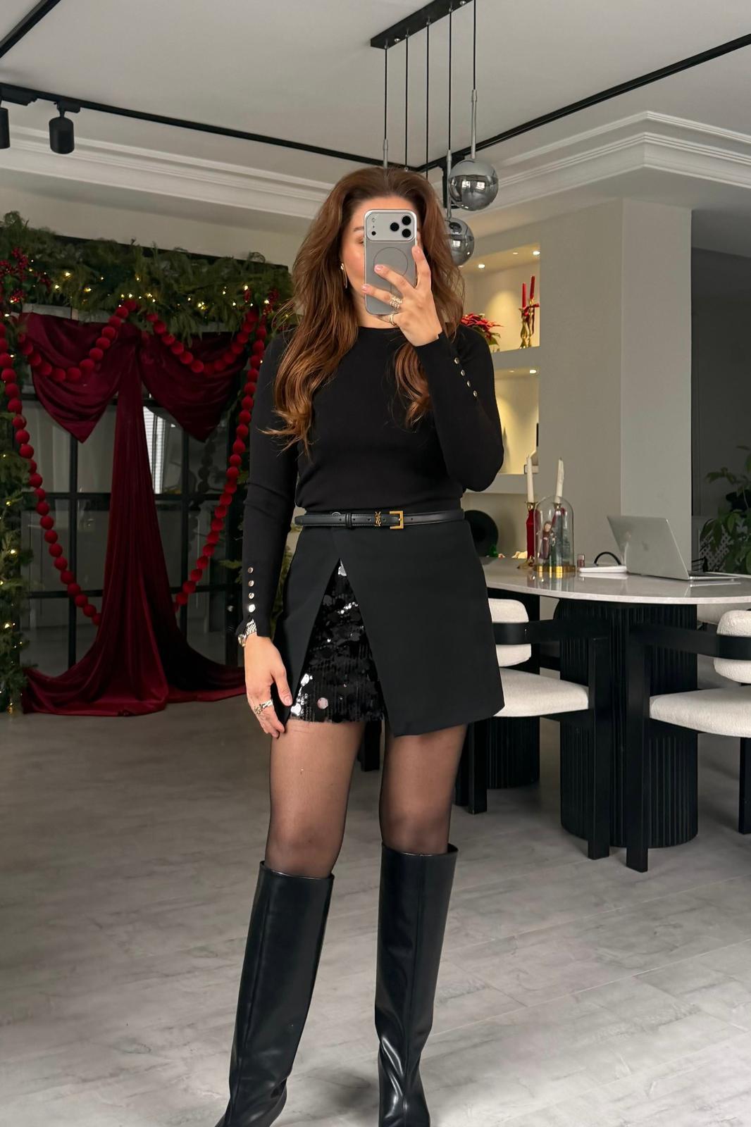 PUL PAYETLİ MİNİ ETEK/4040