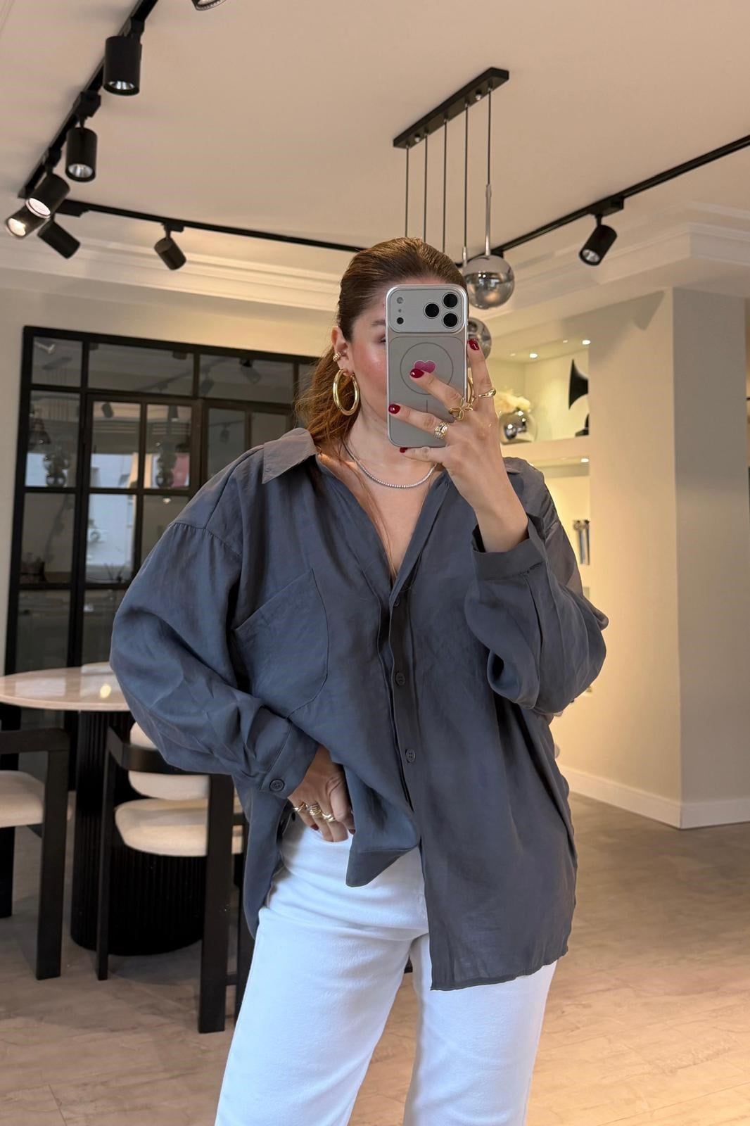 OMUZU DÜŞÜK OVERSIZE GÖMLEK/4612