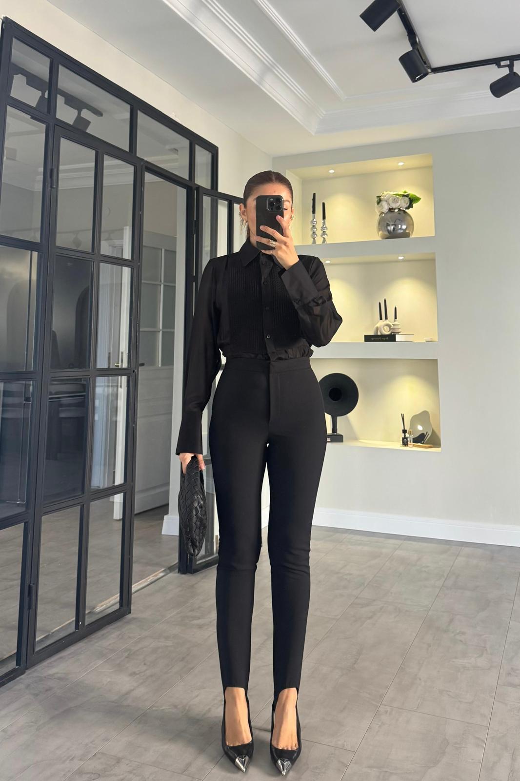 AYAK GEÇİRMELİ YÜKSEK BEL PANTOLON/1257