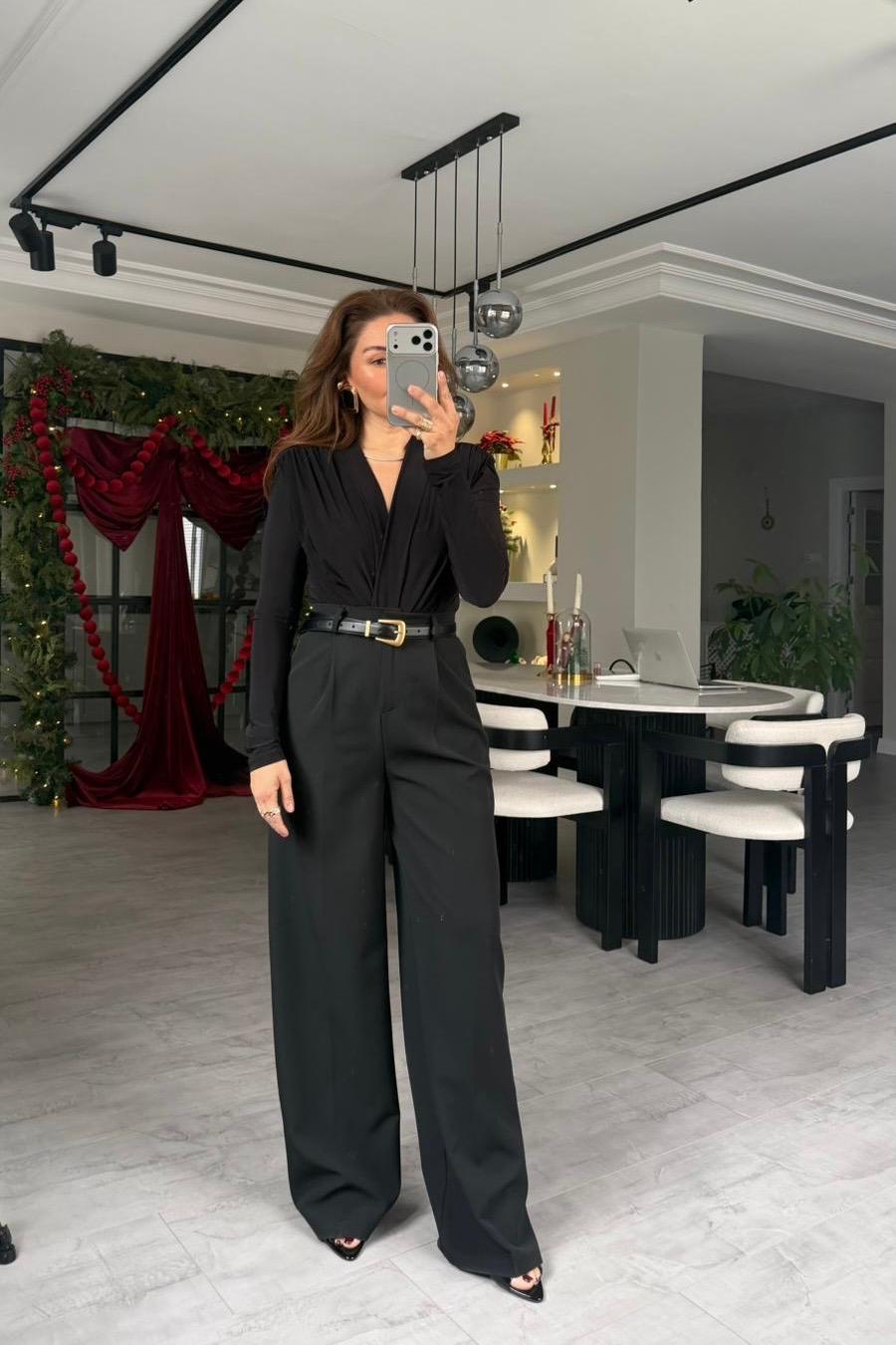 VATKALI SATEN V YAKA BLUZ/0353