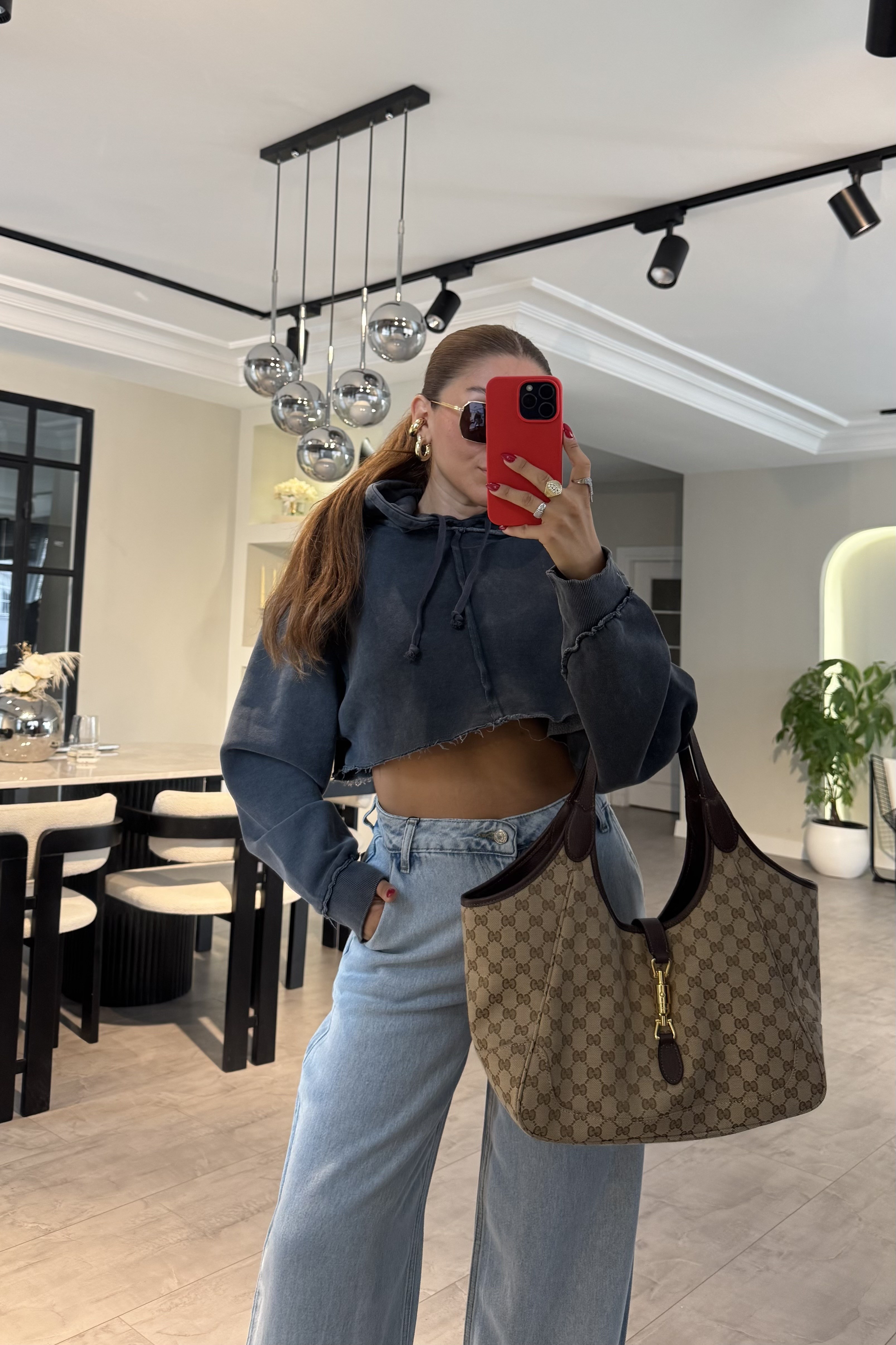 KAPÜŞONLU ESKİTME CROP SWEATSHİRT/3521