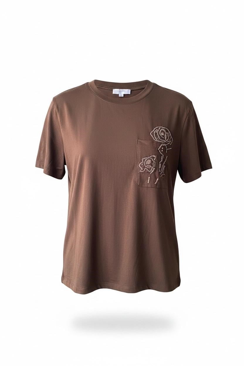 GÜL NAKIŞLI İPK T-SHIRT