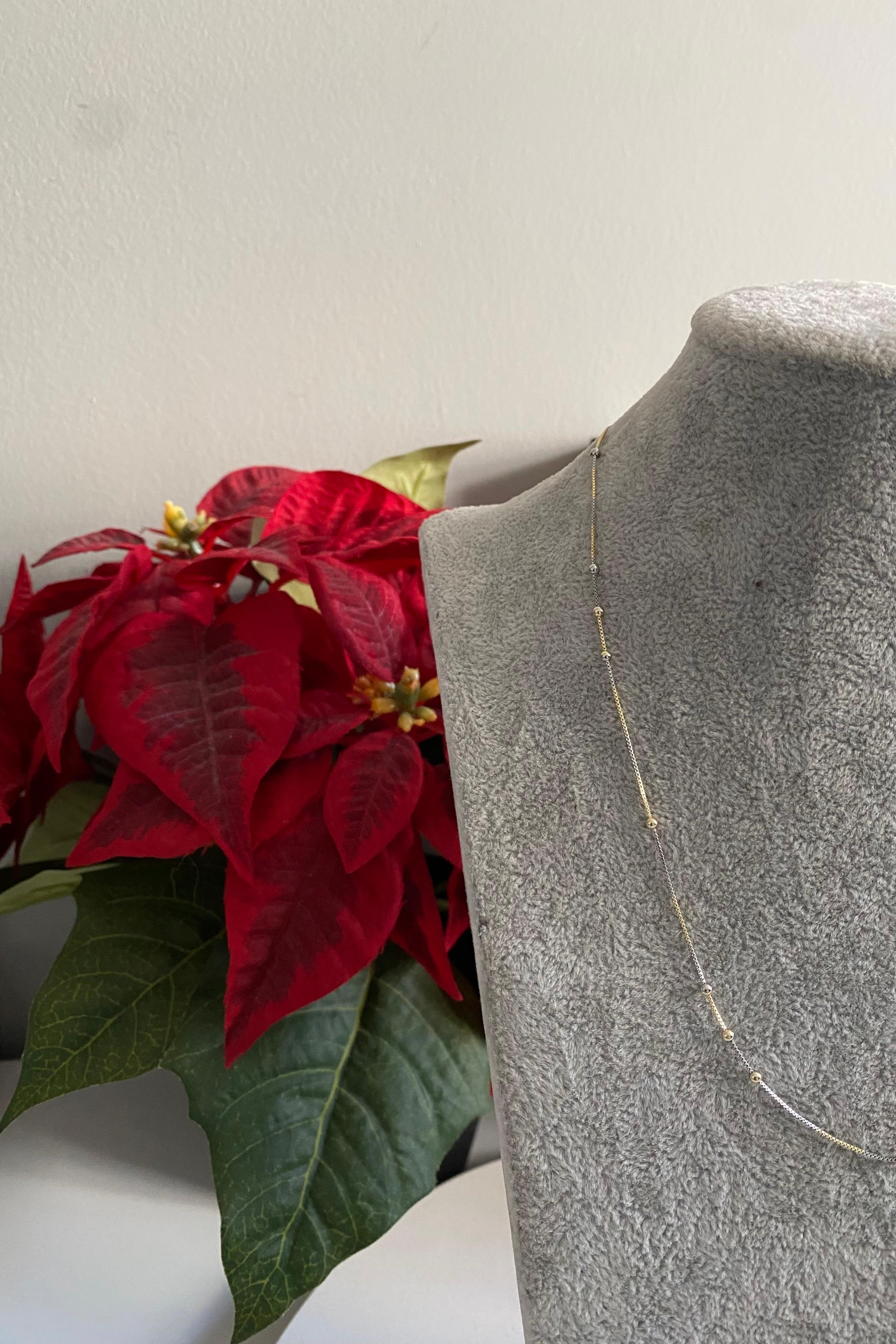 ÇİFT RENK TOPÇUKLU KOLYE 45cm