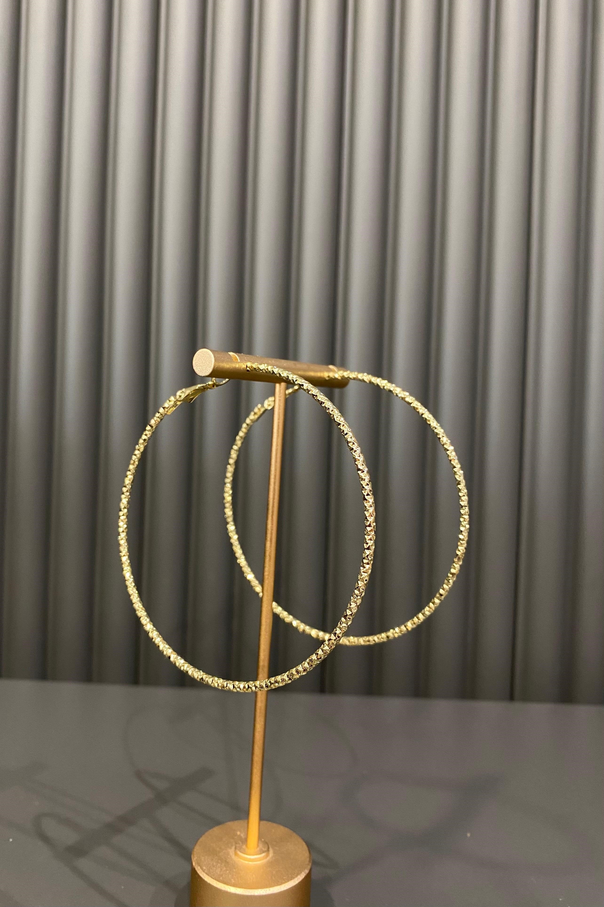 IŞILTILI HALKA KÜPE 6.5 CM