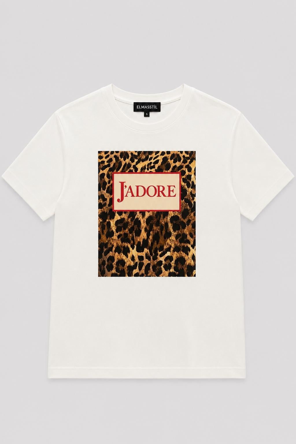 JADARE LEOPAR BASKILI T-SHIRT