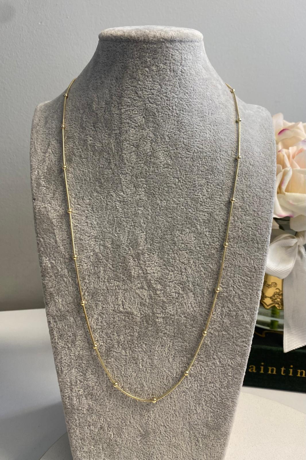 TOPÇUKLU İTALYAN ZİNCİR KOLYE 60cm