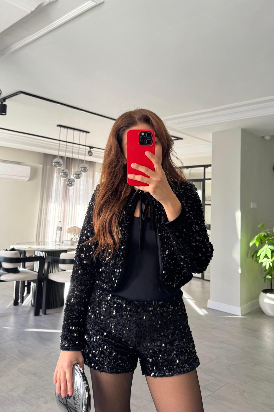 VATKALI PULLU KADİFE CROP CEKET/4038