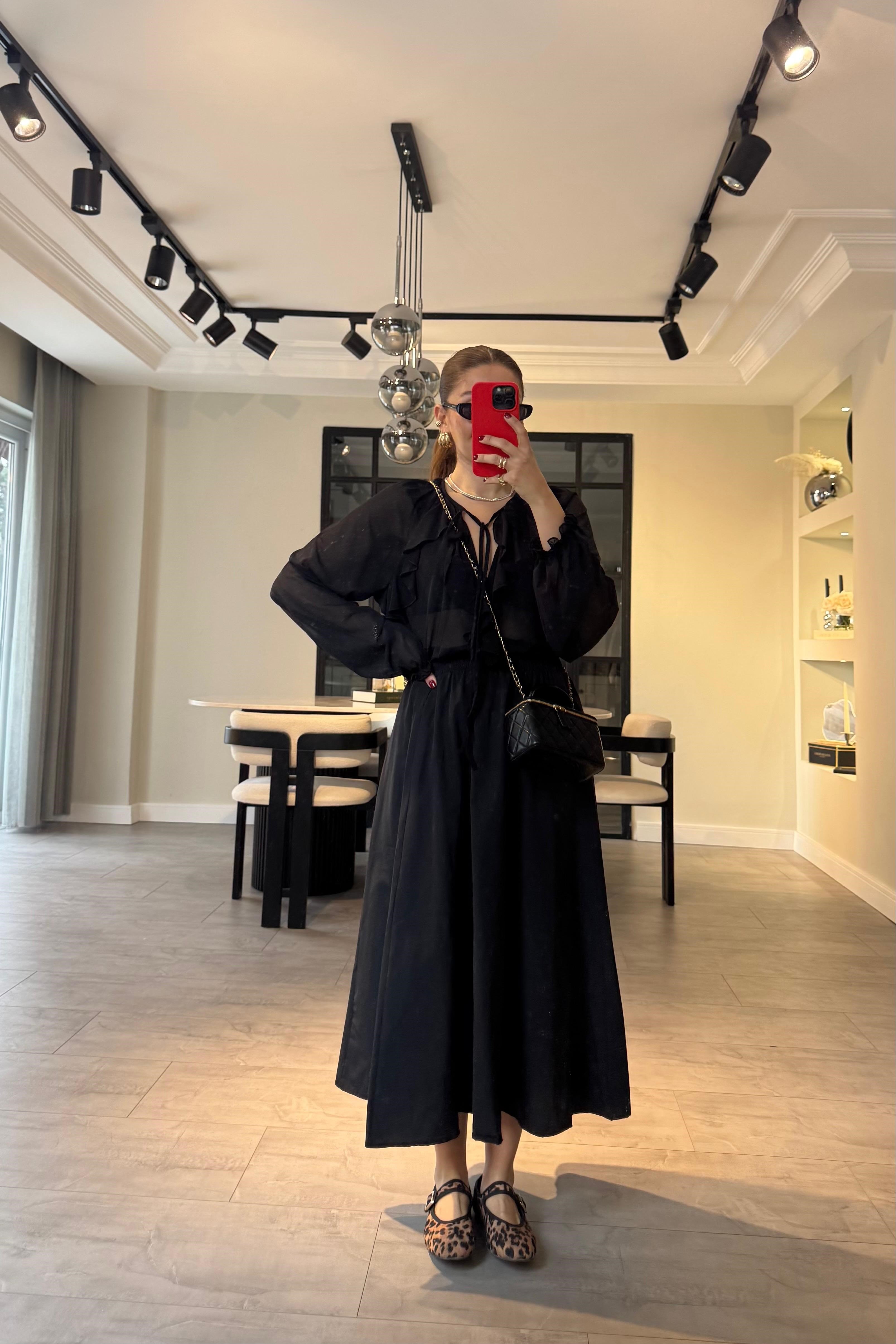 FIRFIRLI ŞİFON BLUZ