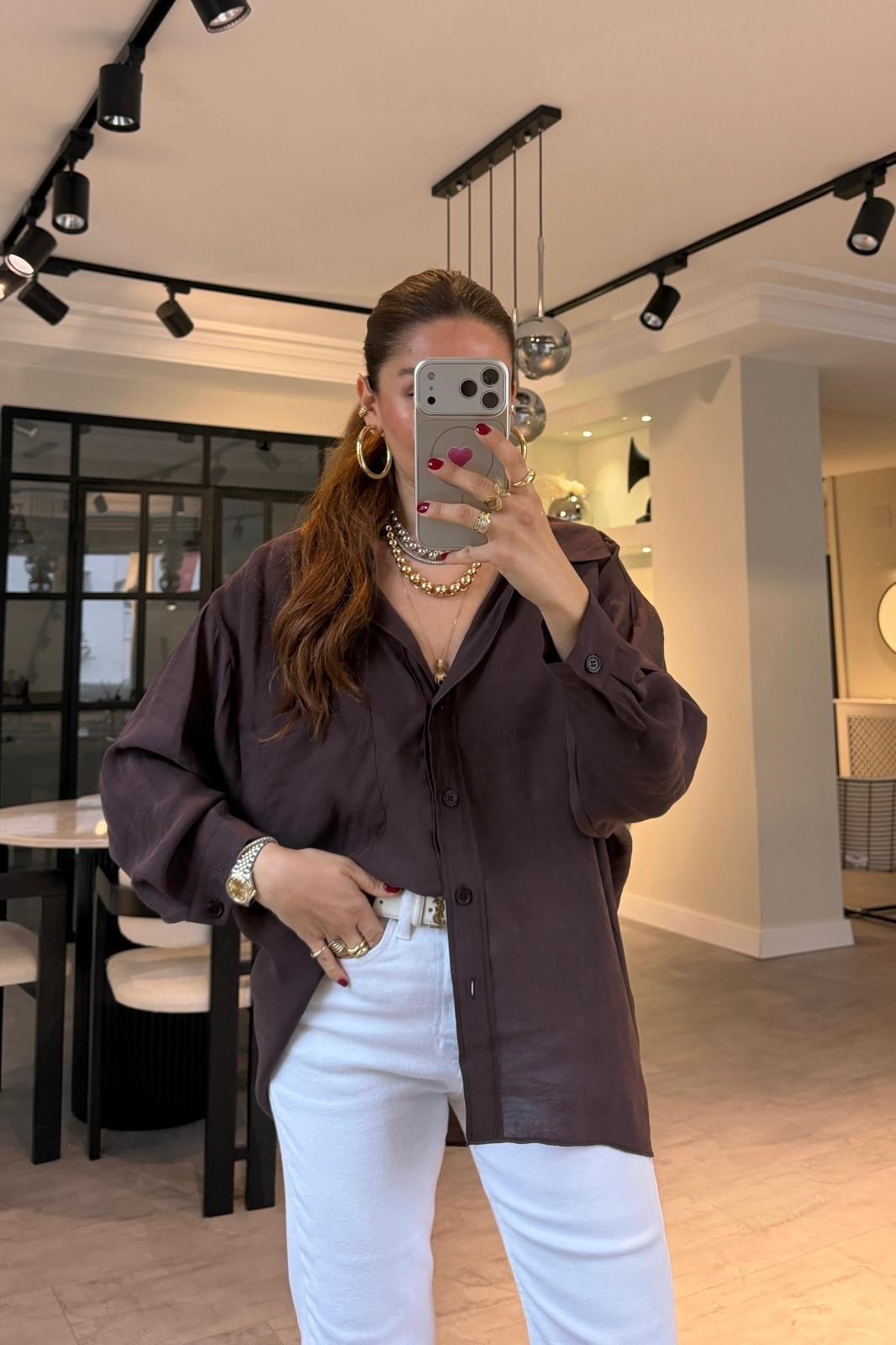 OMUZU DÜŞÜK OVERSIZE GÖMLEK/4612