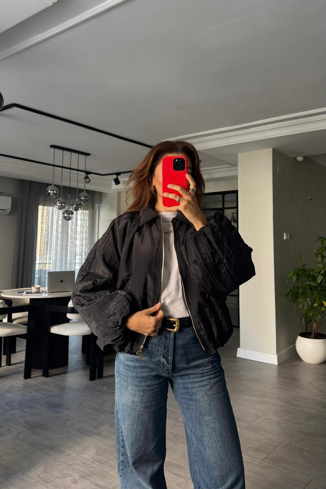 JAKARLI ŞİŞME BOMBER CEKET/9638