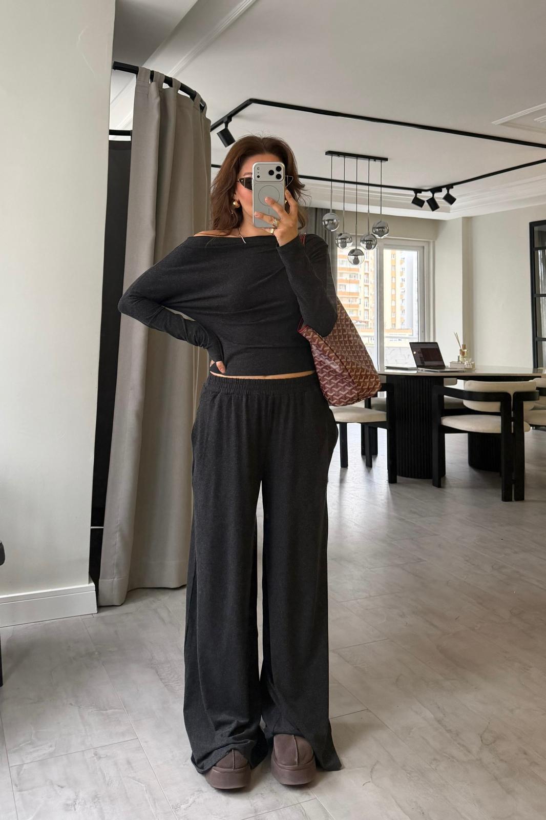 YARASA KOL KAYIK YAKA PALAZZO TAKIM/K153